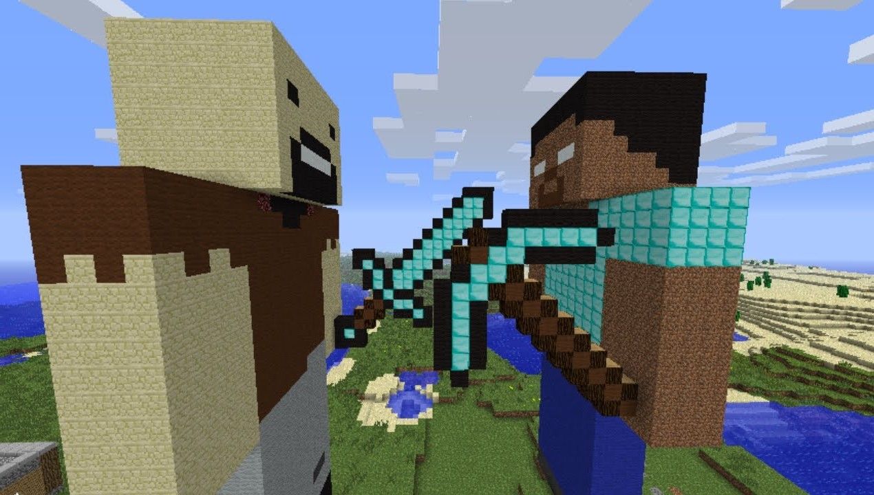 Herobrine contro Steve Minecraft, 1270x720 HD, iMac