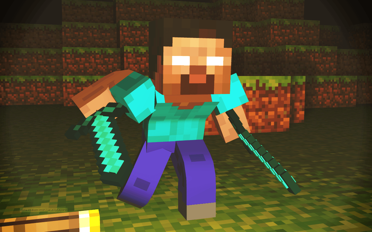 Herobrine Minecraft con spade, 1280x800 HD, Desktop