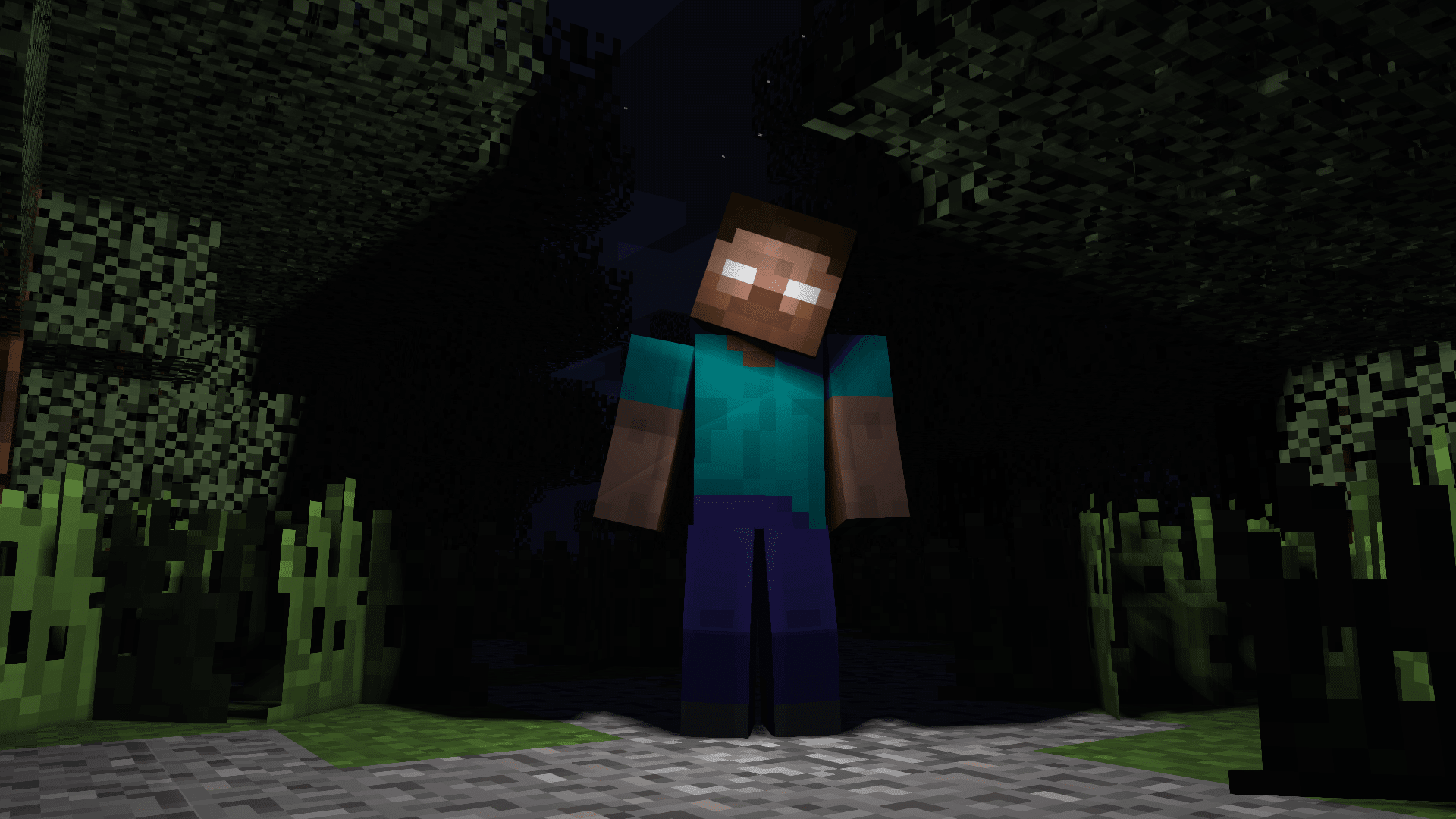 Herobrine Minecraft nella foresta, 1920x1080 Full HD, PC Desktop