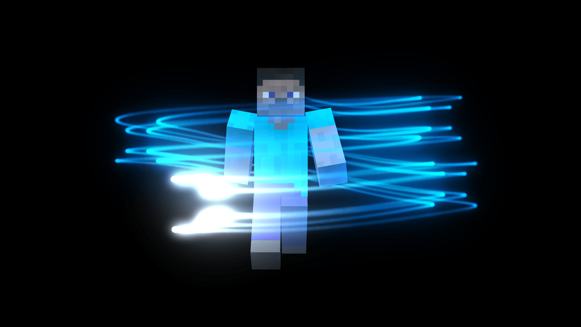 Herobrine Minecraft con luci blu, 1920x1080 1080p, PC