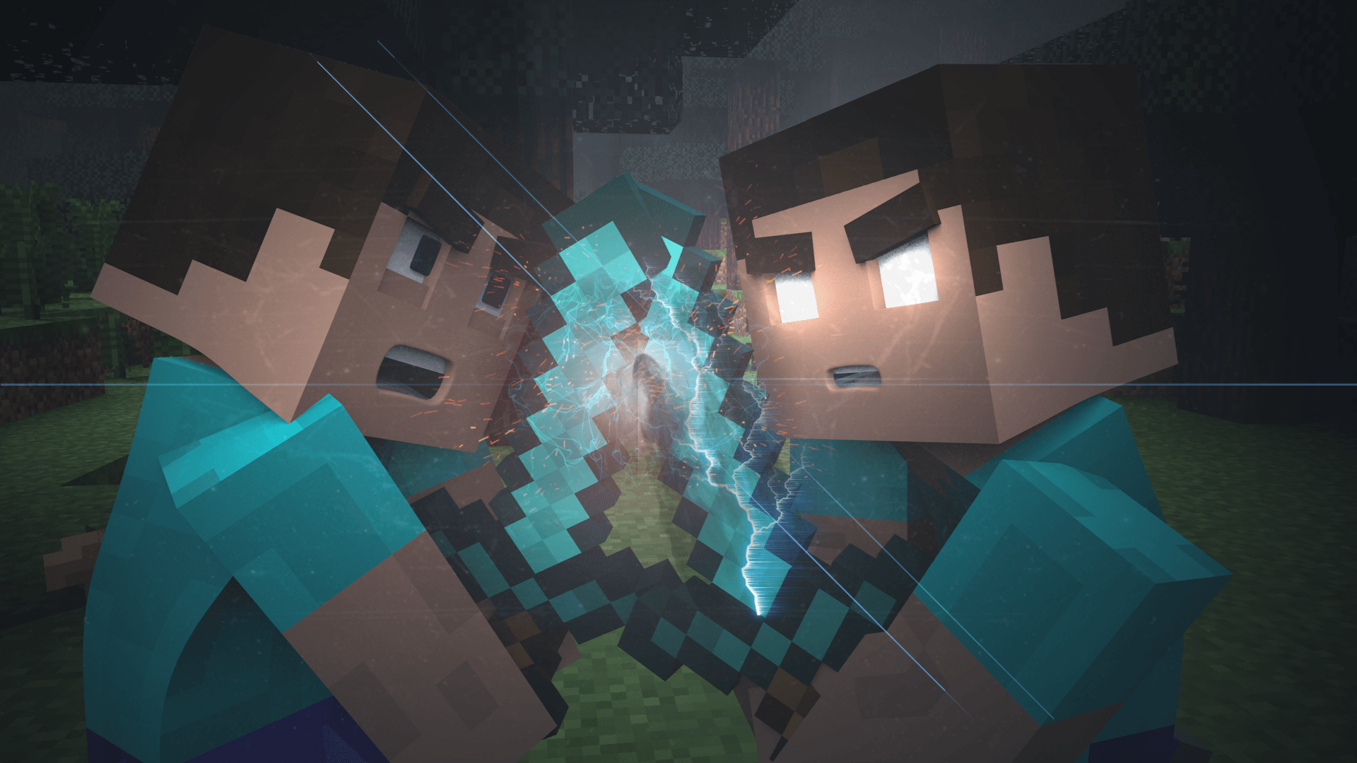 Herobrine e Steve Minecraft, 1920x1080 Full HD 1080p, PC