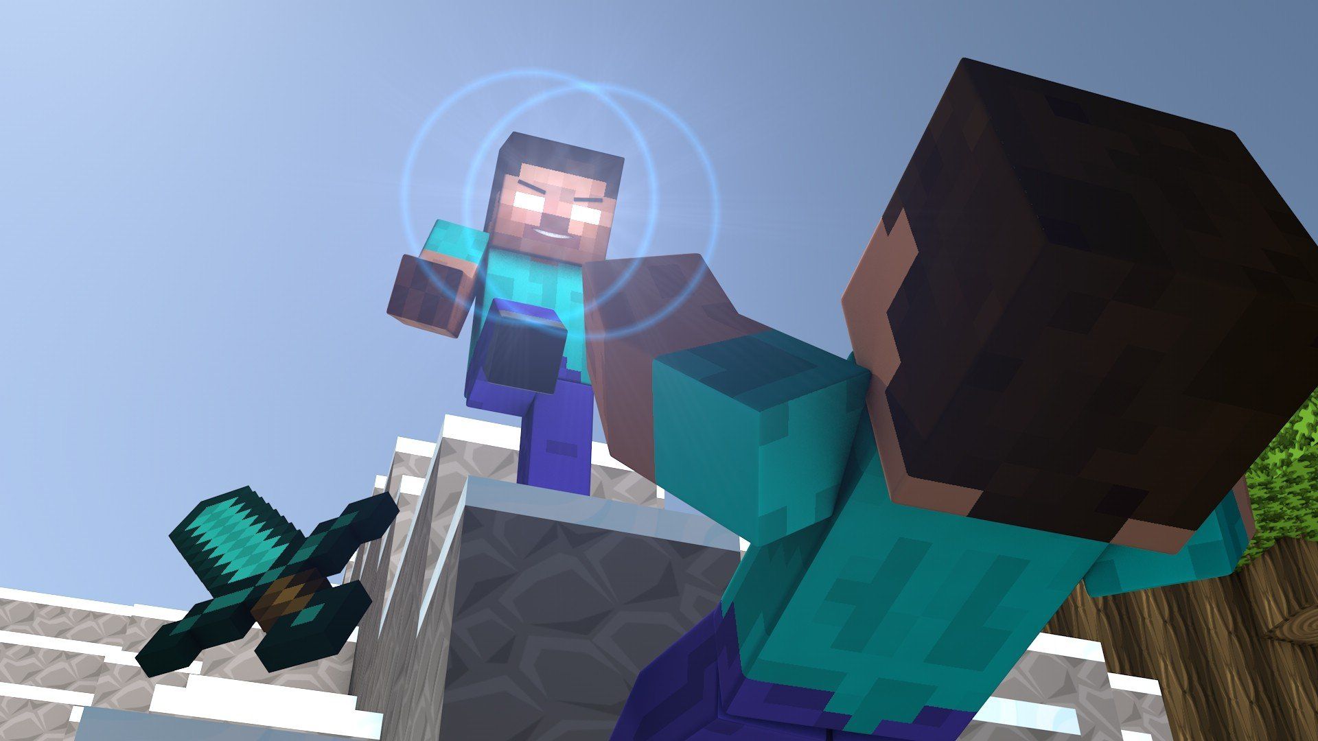 Herobrine Minecraft combattimento personaggi, 1920x1080 Full HD, PC