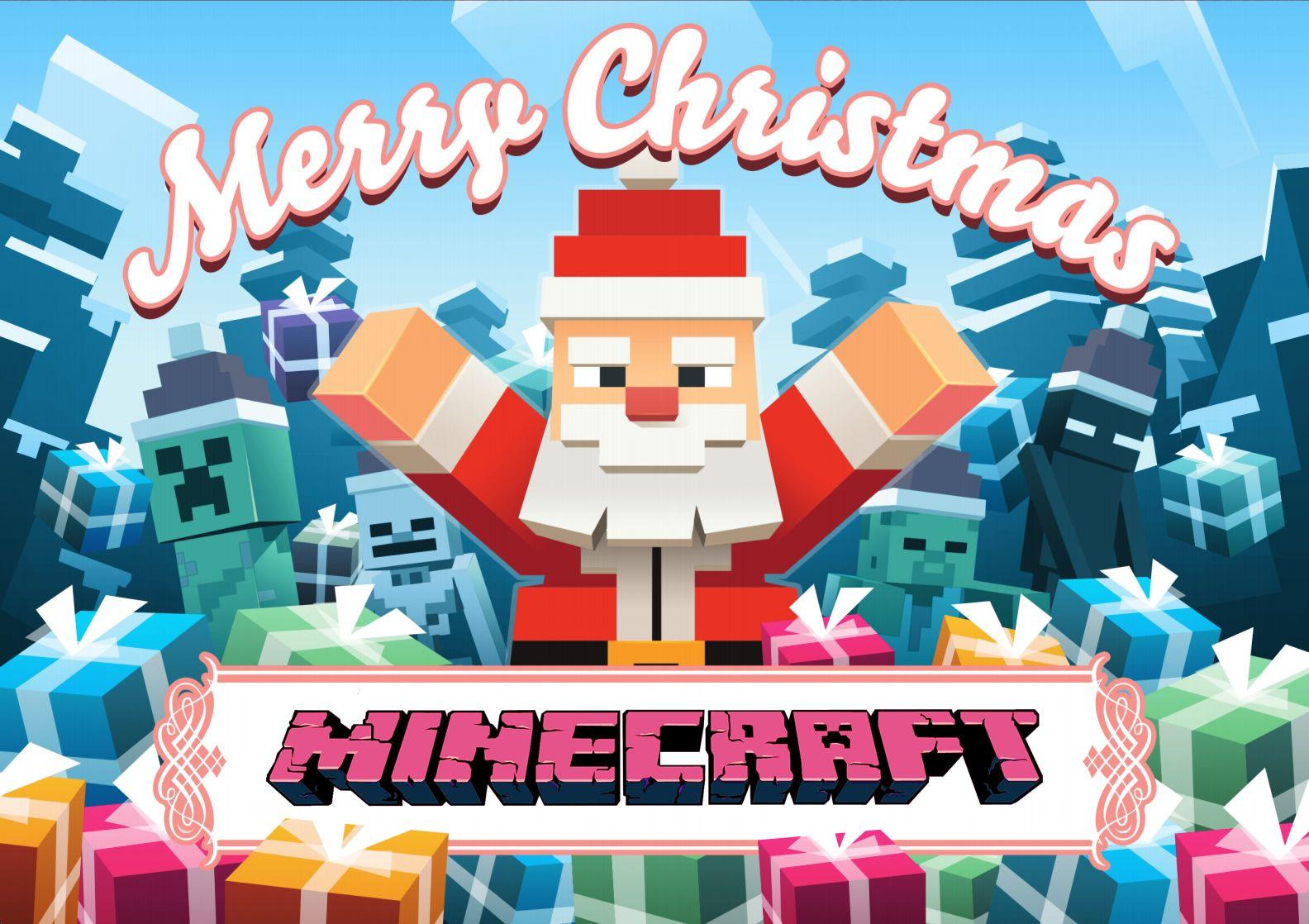 Minecraft Babbo Natale regali, gioco sandbox, 1584x1118 HD, Desktop