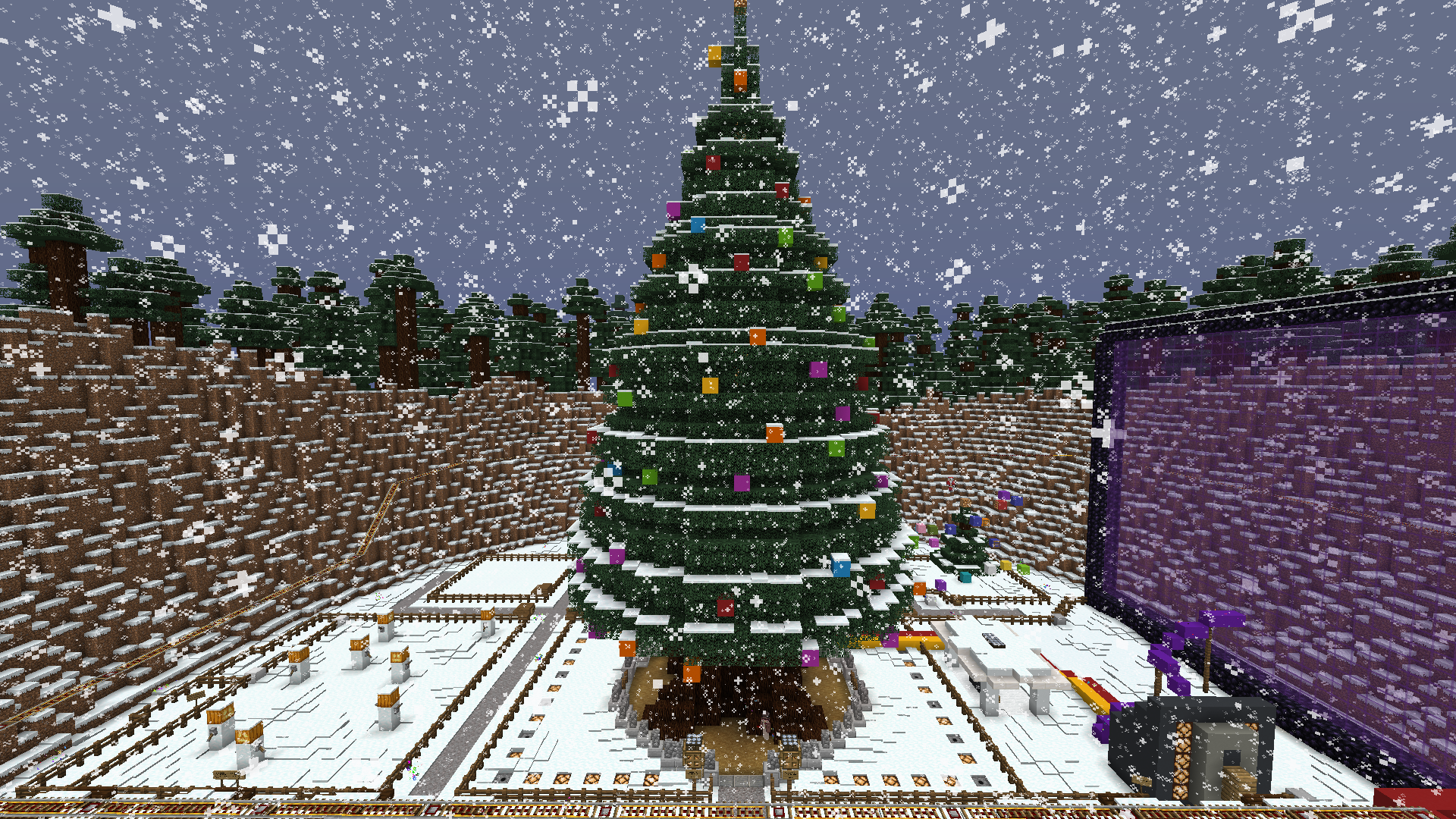 Albero di Natale Minecraft neve, 1920x1080 1080p, PC