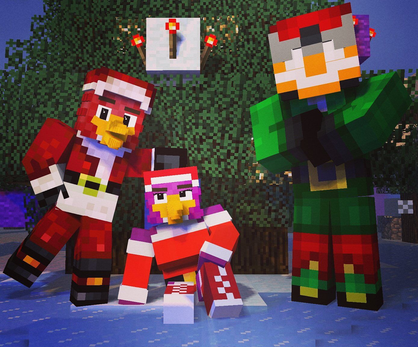 Villaggio natalizio Minecraft innevato, 1920x1080 1080p, Laptop