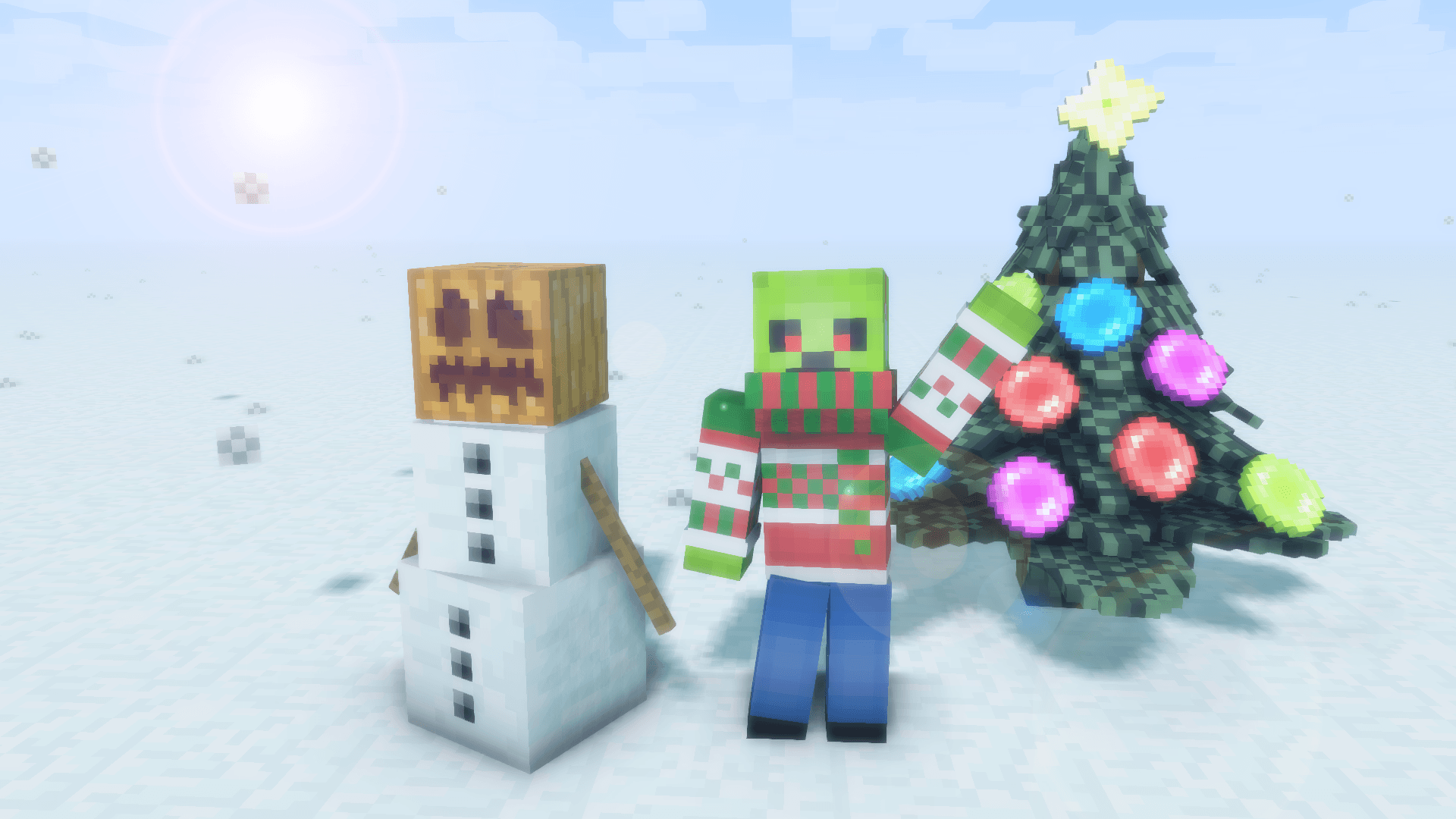 Minecraft pupazzo di neve Natale, 1920x1080 Full HD 1080p, PC Desktop