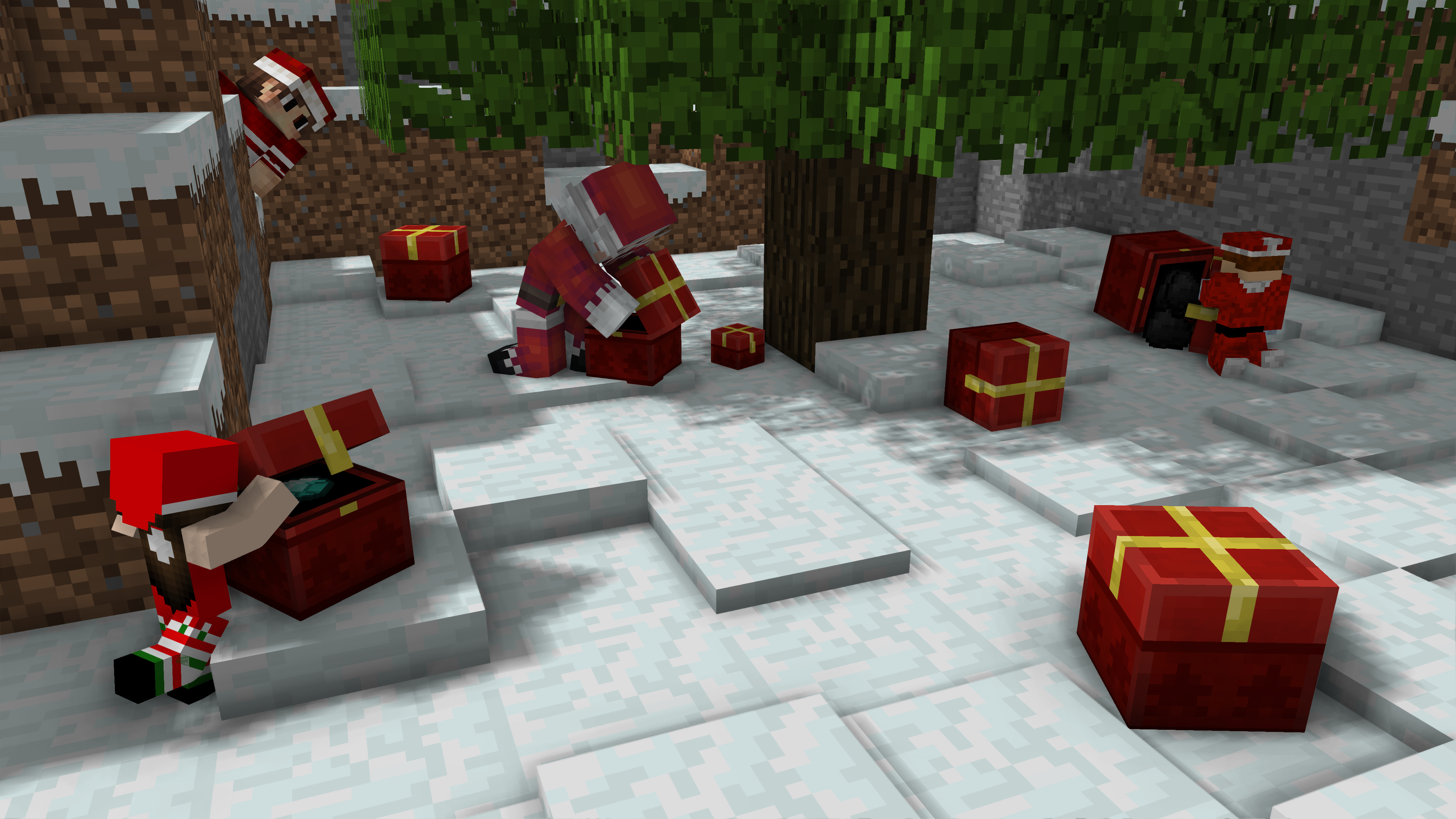 Albero di Natale Minecraft neve, 1920x1080 1080p, Desktop