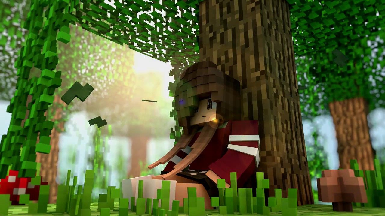 Personaggio Minecraft nella foresta, gioco sandbox, 1280x720 HD, Desktop
