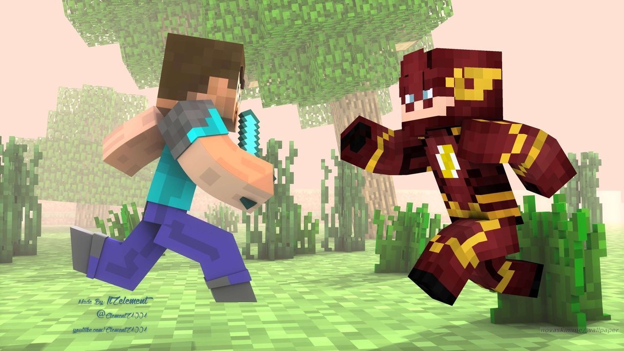 Personaggio Minecraft con spada, 1280x720 HD, Desktop