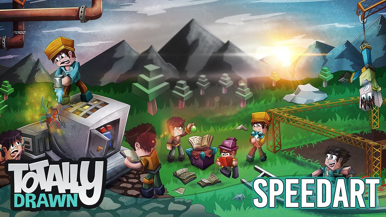 Logo pixel art Minecraft Crafters, 1280x804 720p, PC
