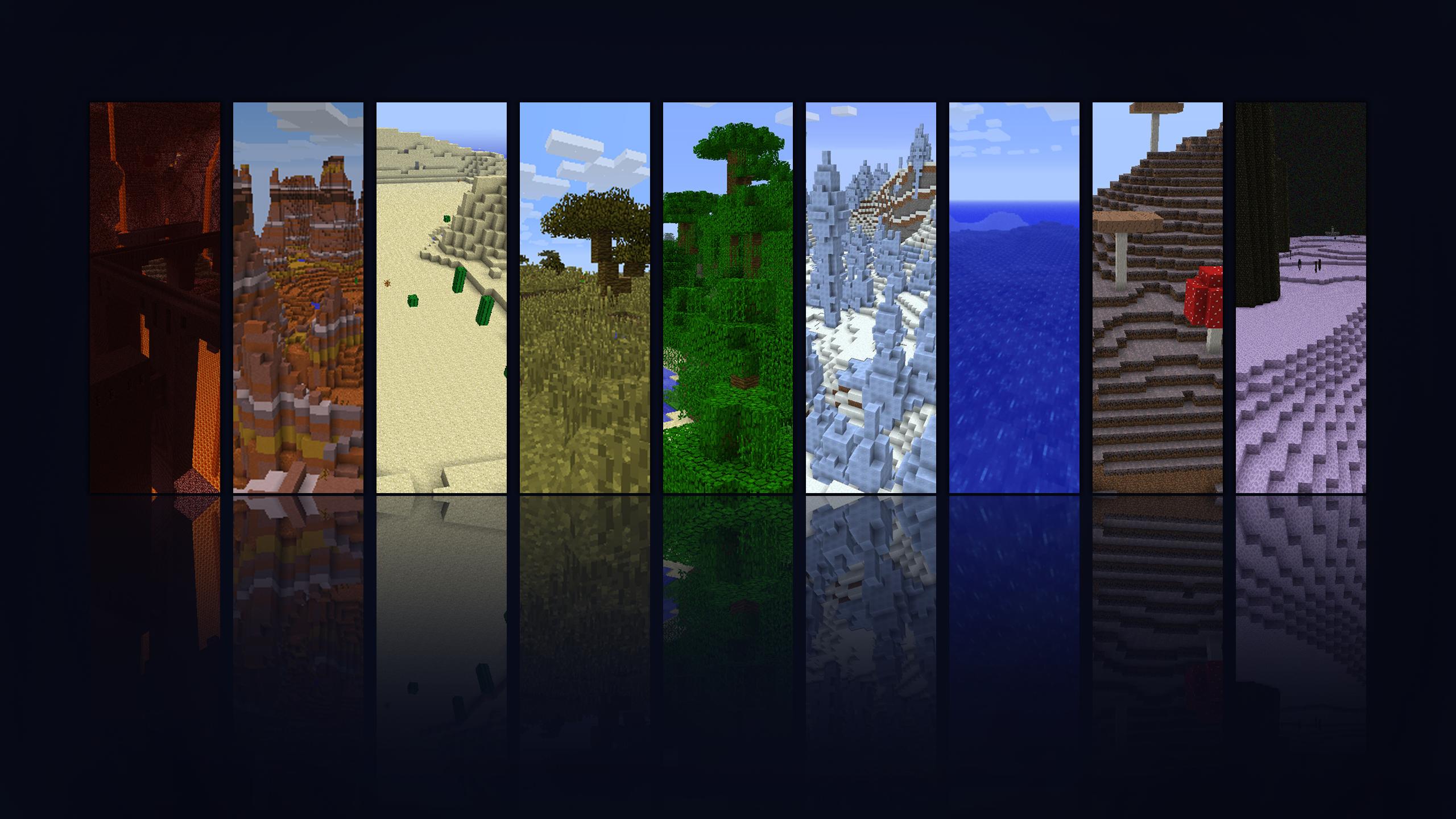 Paesaggi Minecraft a strisce verticali, 2560x1440 2K, Monitor Gaming
