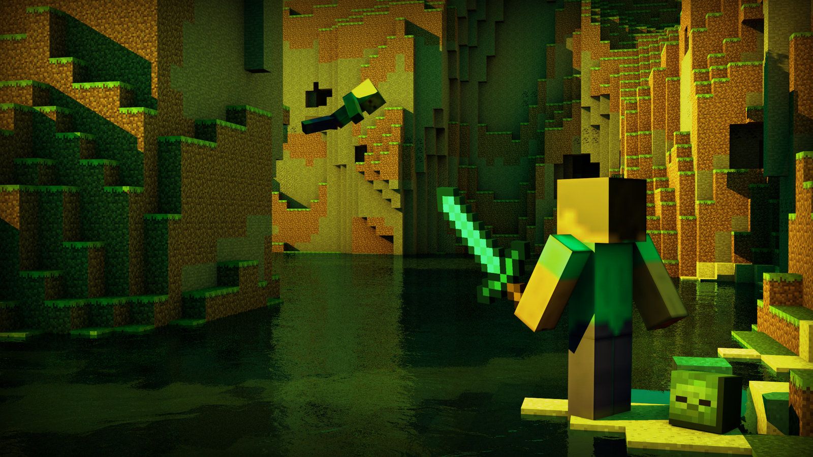 Paesaggio collinare Minecraft verde, 1280x804 720p, Laptop
