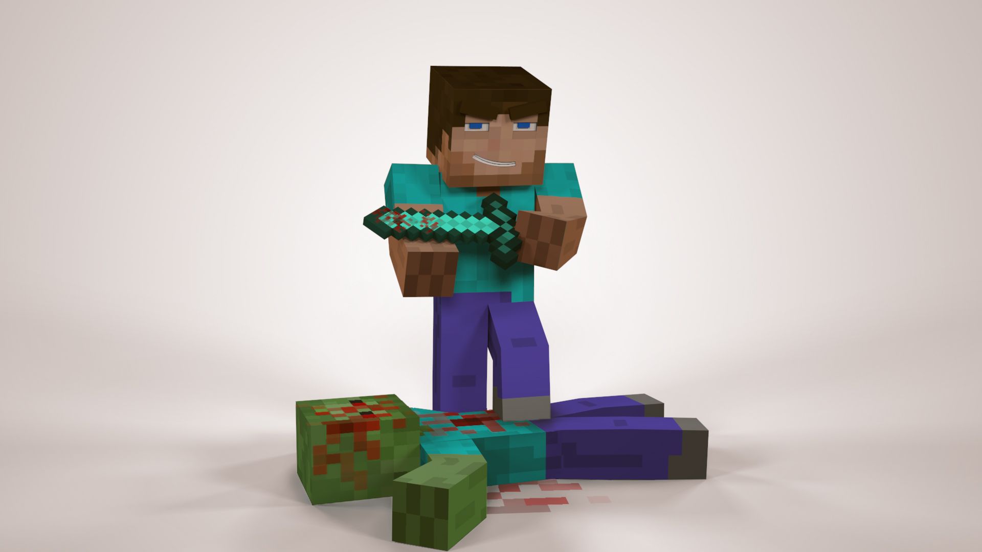 Steve Minecraft con spada, 1202x664 HD, Laptop