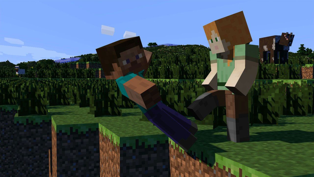 Steve Minecraft colpisce albero, 1600x900 HD, Desktop