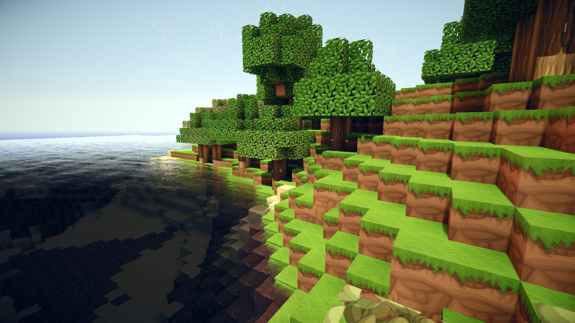 Paesaggio Minecraft costa erbosa, 1920x1080 Full HD, PC