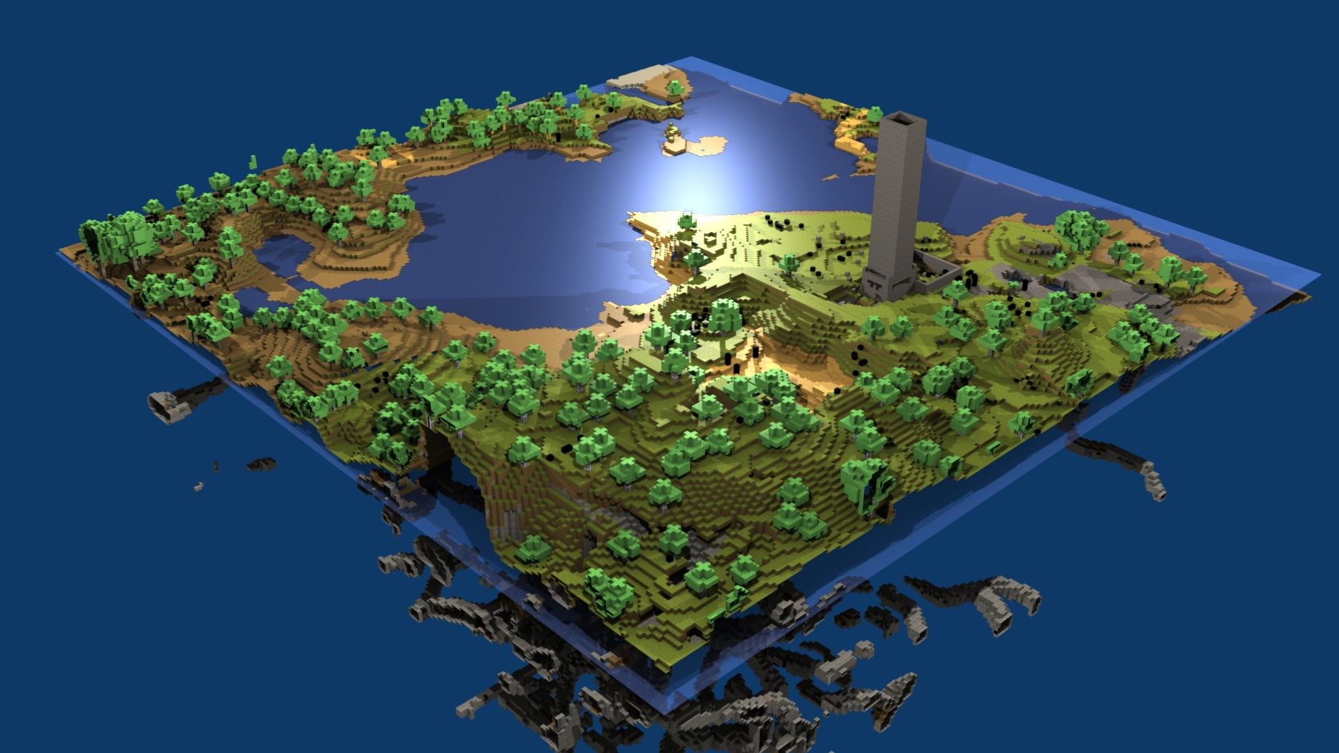 Isola fluttuante Minecraft, 1920x1080 Full HD 1080p, Desktop