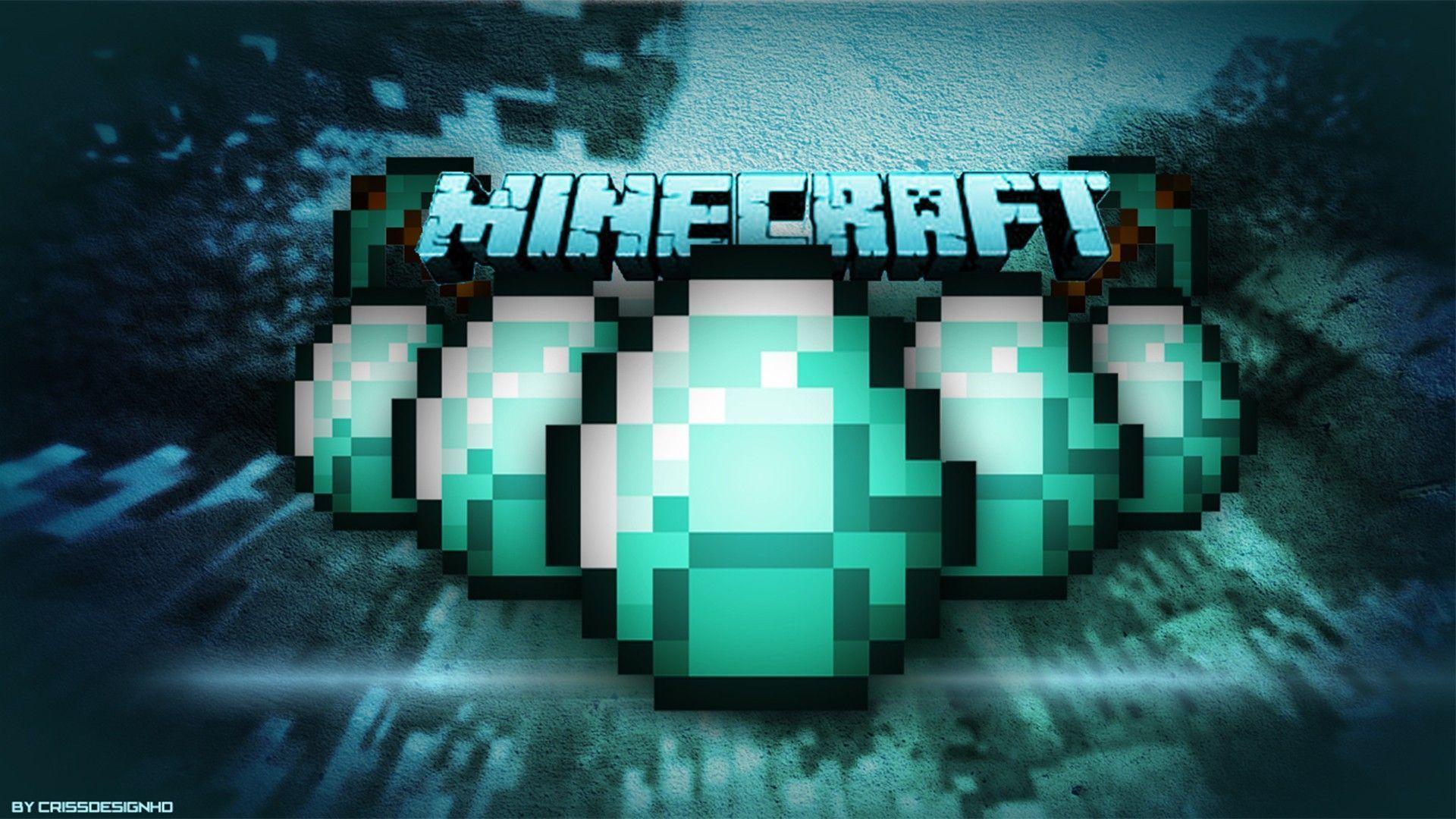 Diamanti Minecraft logo blu, 1920x1080 1080p, Desktop