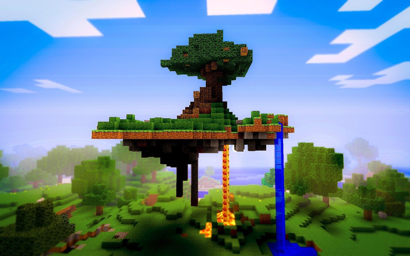Isola fluttuante Minecraft con albero, 1600x1000 900p, Laptop