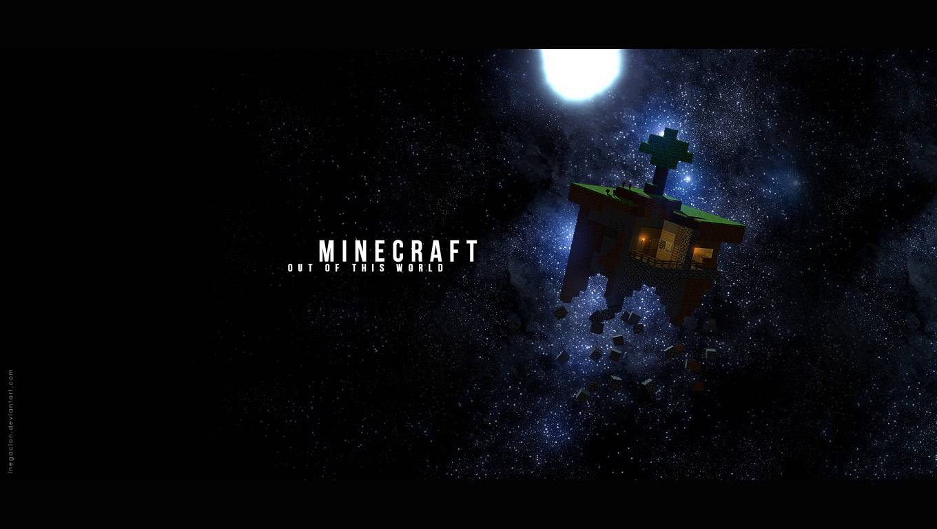 Casetta Minecraft galleggiante spazio, 1360x768 HD, Desktop