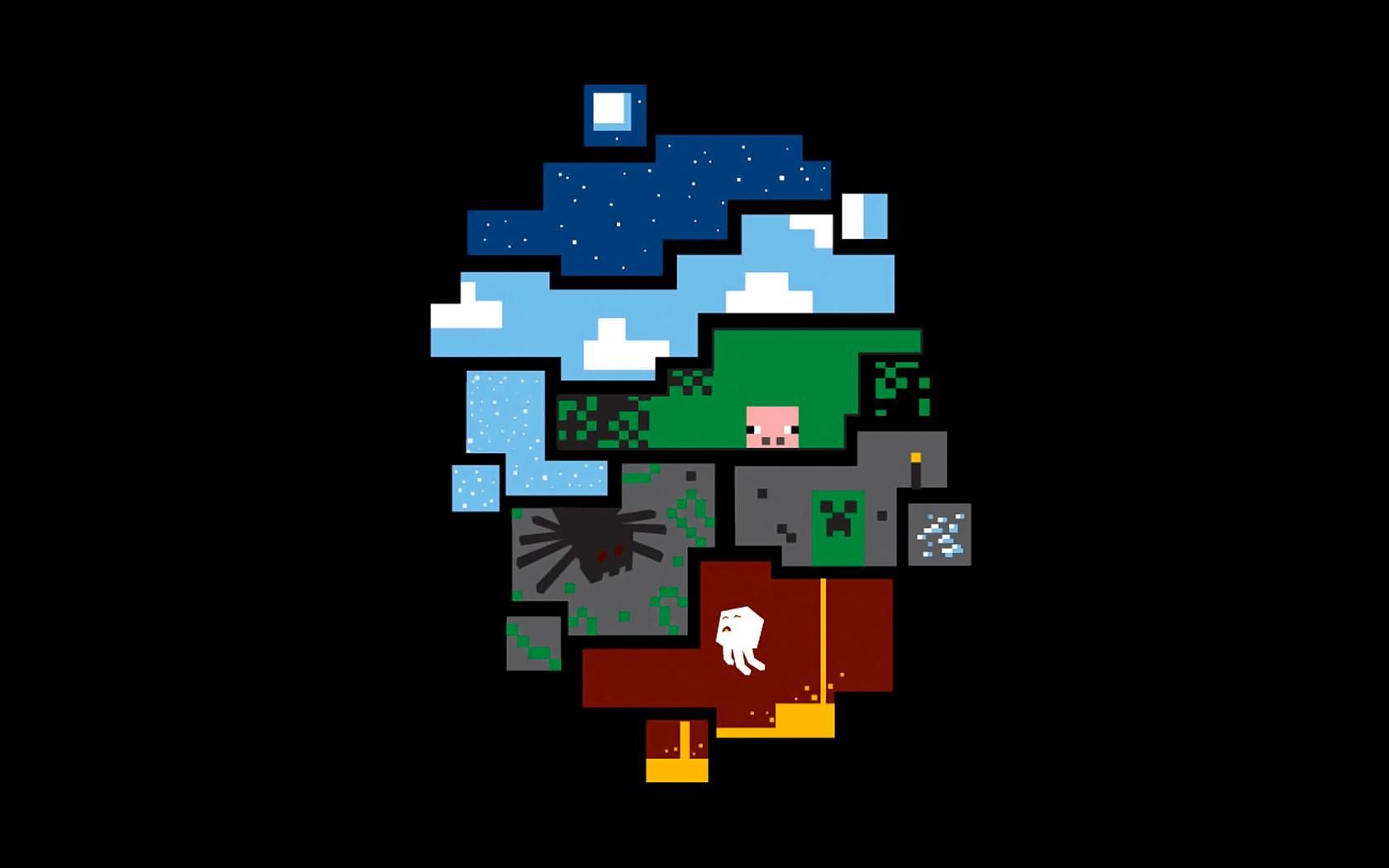 Minecraft mondo pixelato sferico, 1680x1050 900p, Desktop