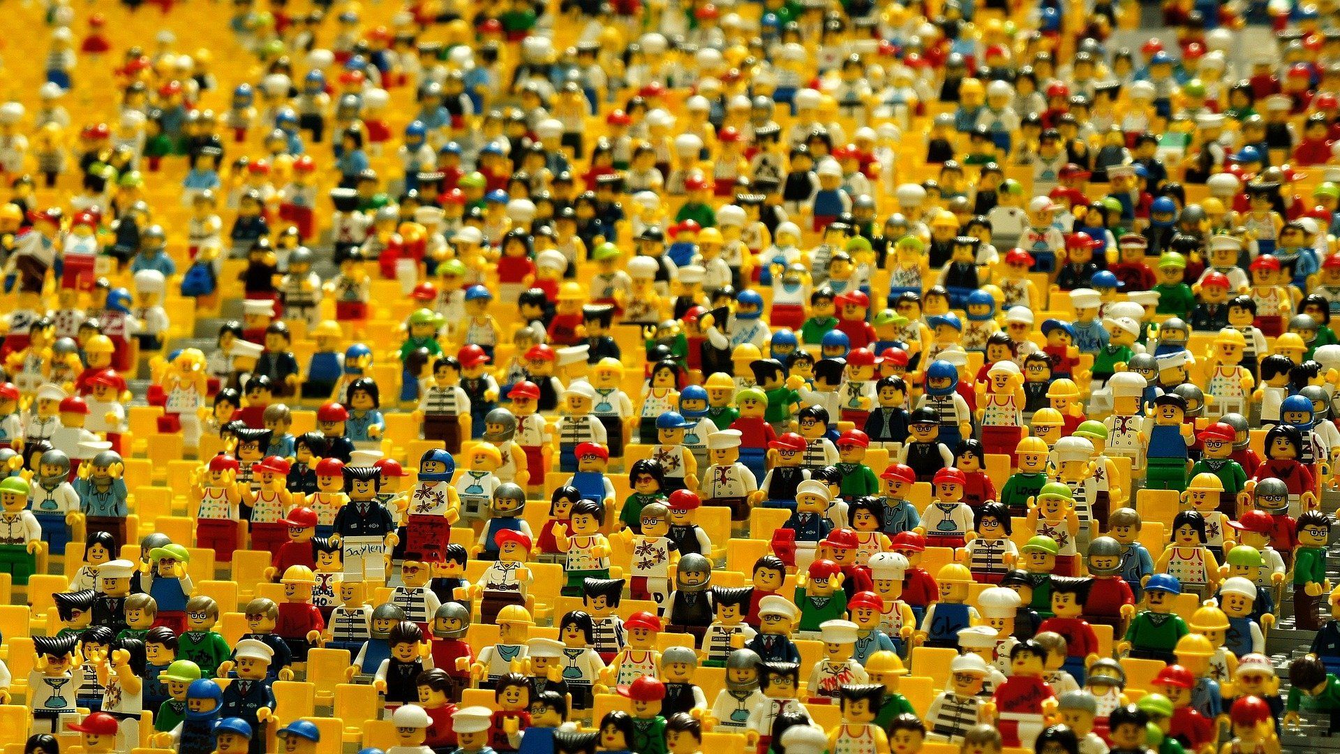Folla minifigure LEGO colorate, 1920x1080 1080p, Desktop