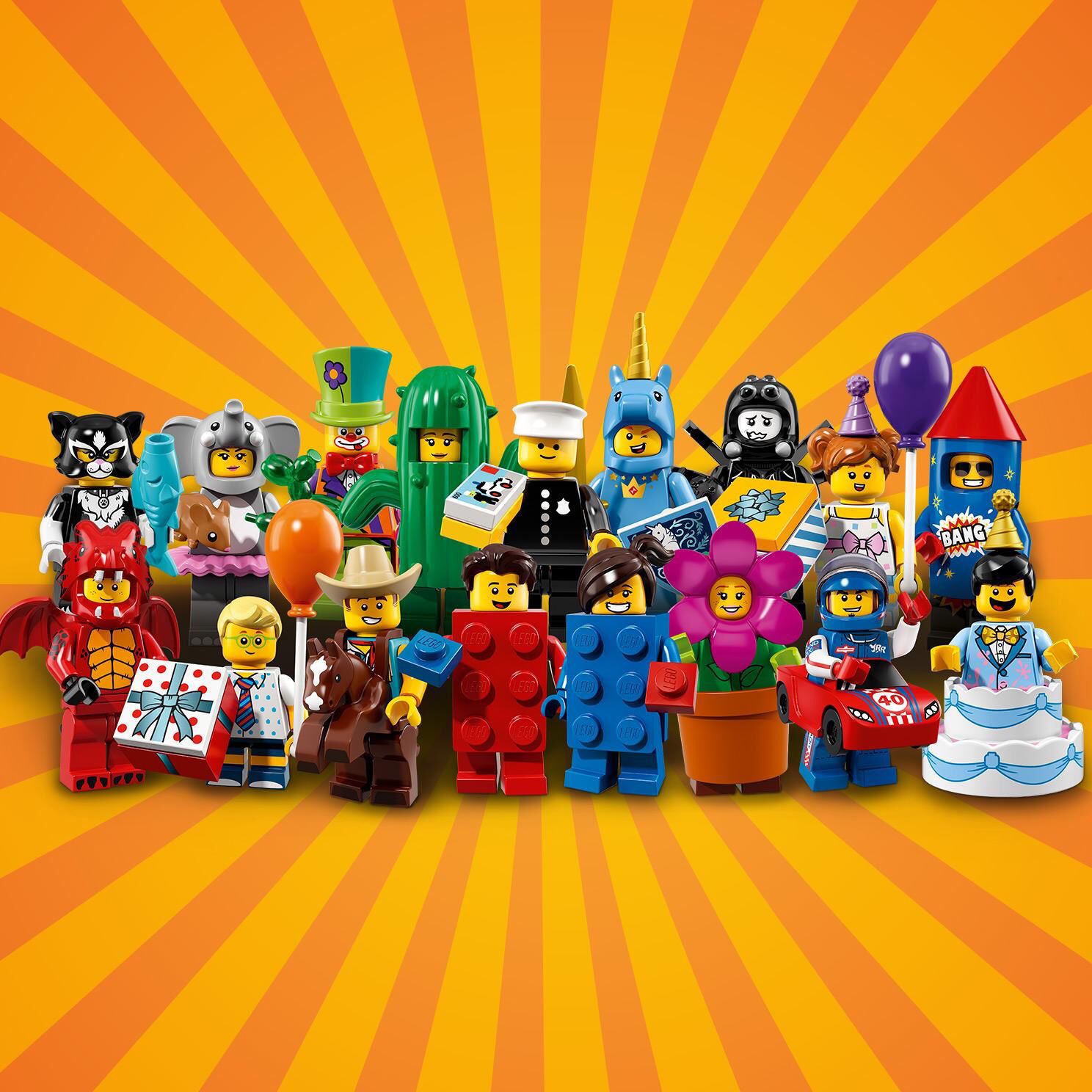Minifigure LEGO Serie 18 party, 1488x1488 HD, Desktop