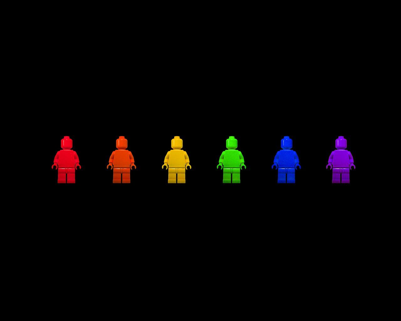 Minifigure LEGO arcobaleno silhouette, costruzioni, 1280x1024 720p, Laptop