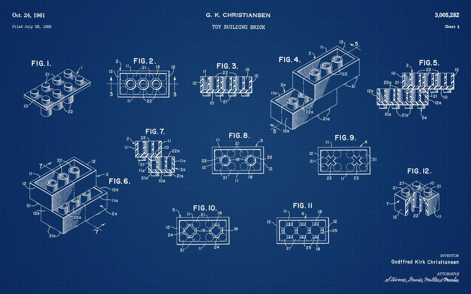 Brevetto mattoncino LEGO 1961, 1920x1200 Full HD+, PC