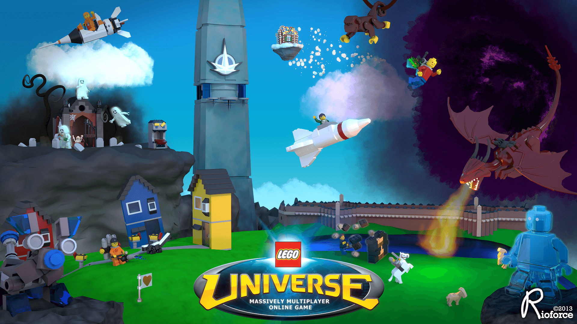 LEGO Universe minifigure scena, 1920x1080 1080p, PC Desktop