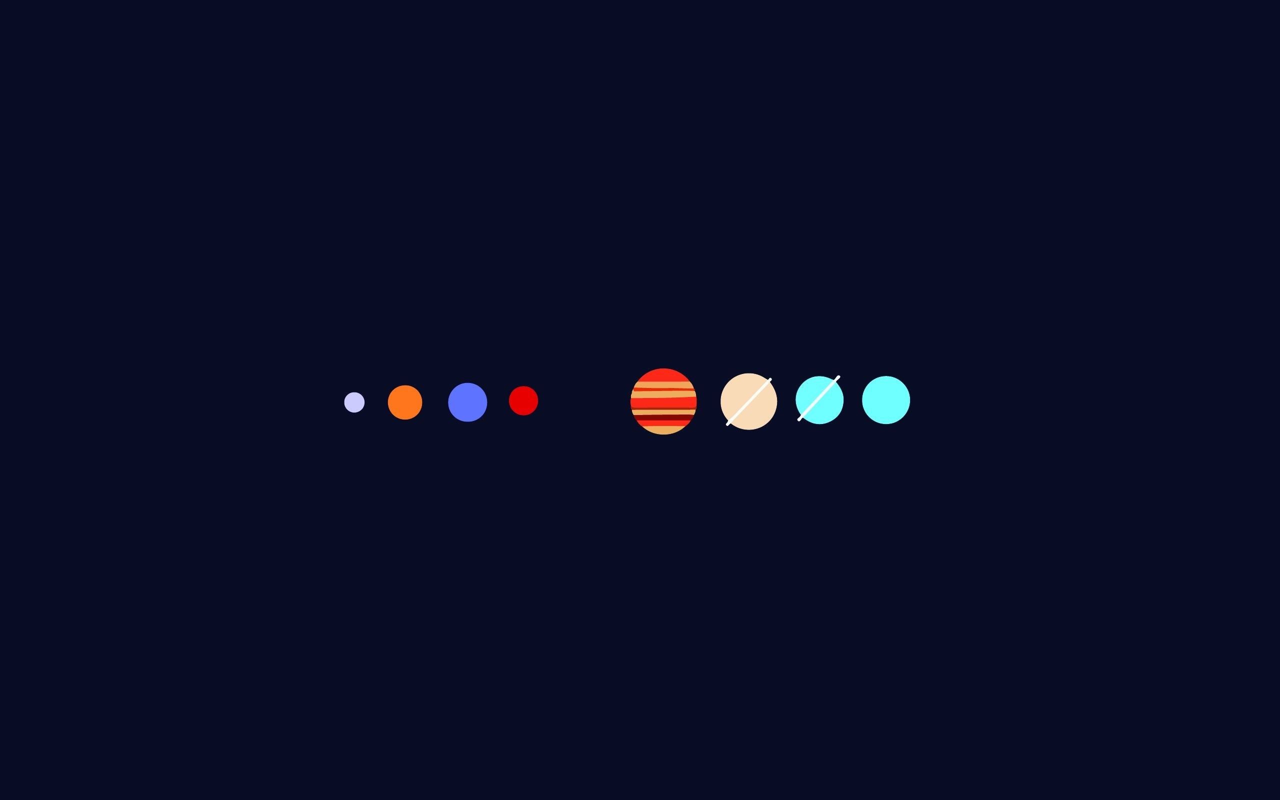 Pianeti minimalisti sistema solare, 2560x1600 WQXGA, Monitor Gaming
