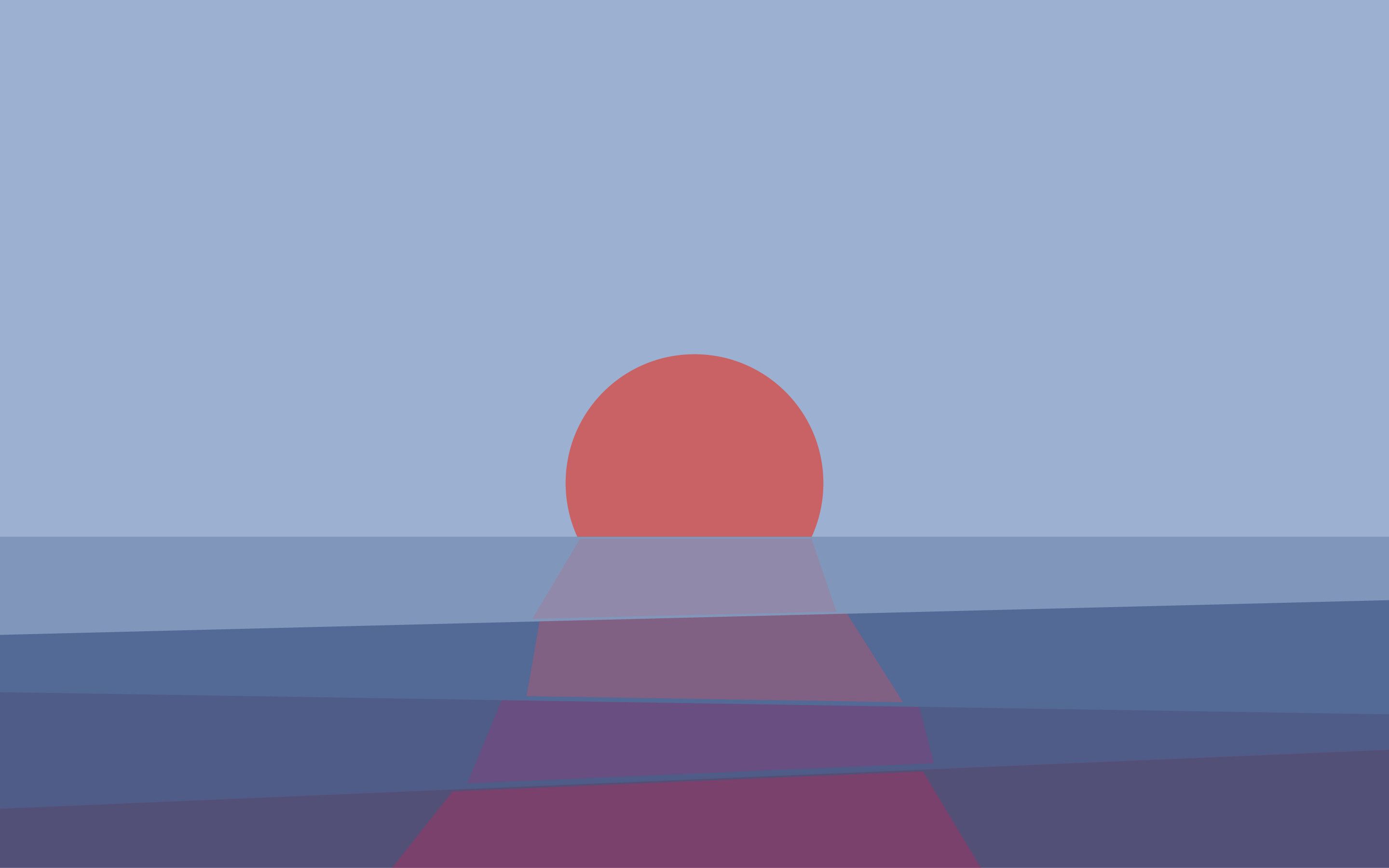 Tramonto minimalista sull'oceano, 2880x1800 2K, PC