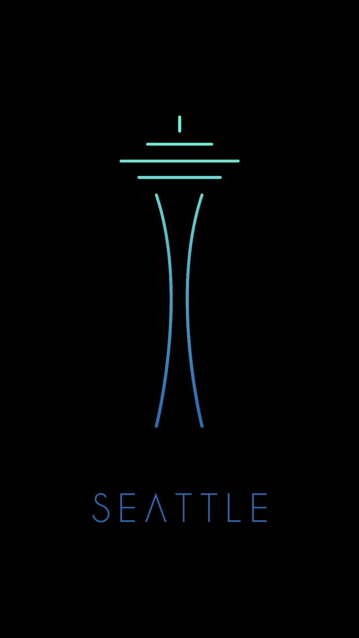 Space Needle Seattle minimal, 1242x2208 Full HD Verticale, iPhone Plus