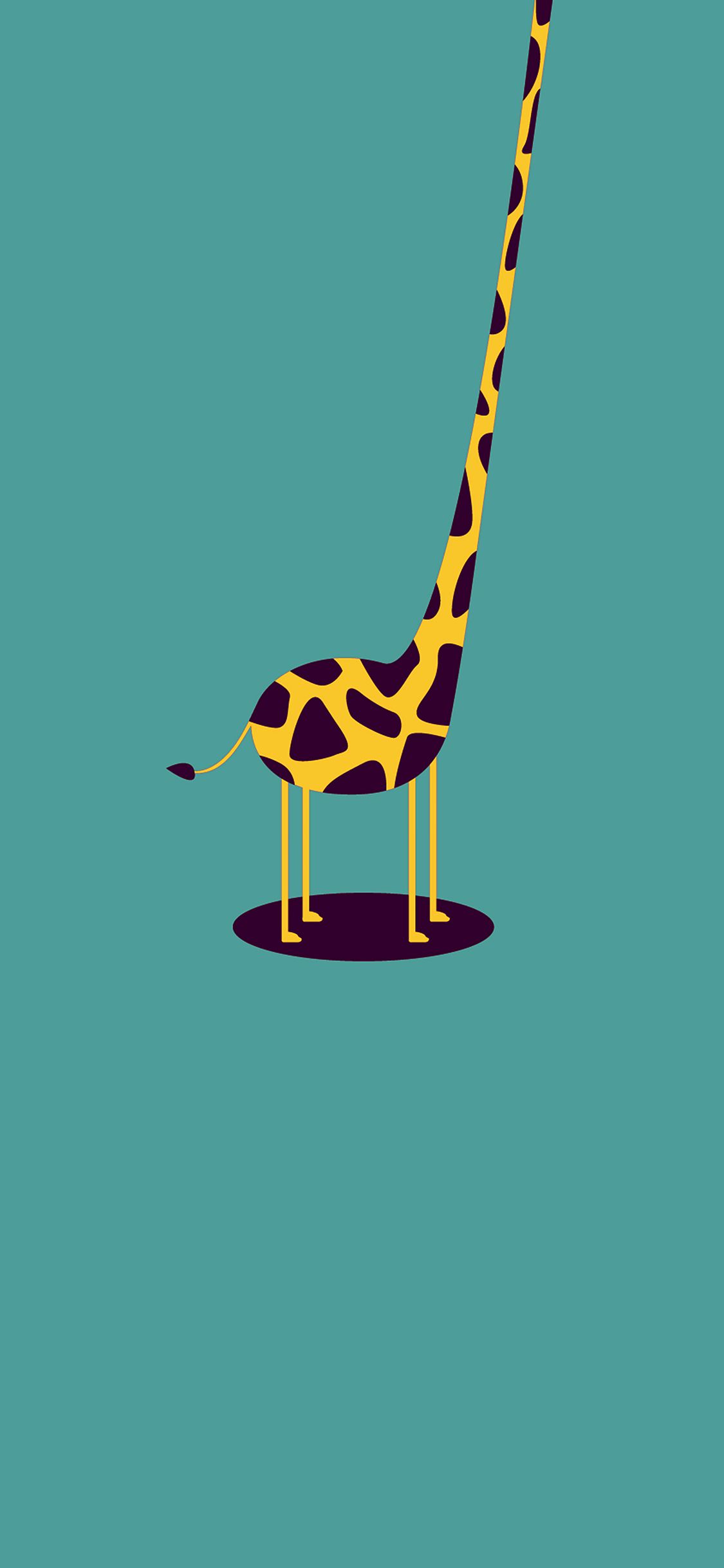 Giraffa minimalista sfondo verde acqua, 1125x2436 Verticale, iPhone Plus