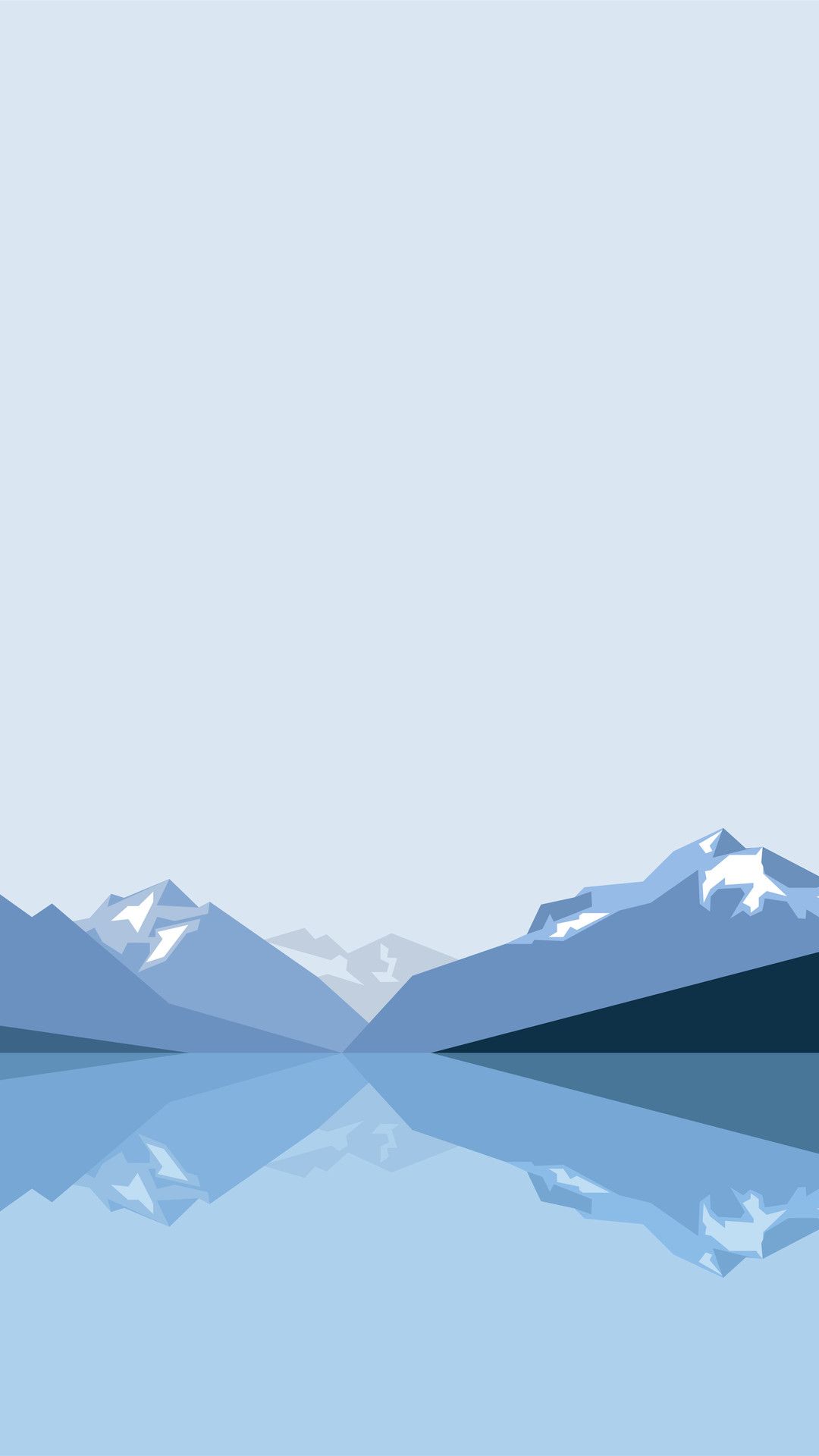 Montagne blu minimaliste lago, 1080x1920 Verticale, iPhone Pro Max