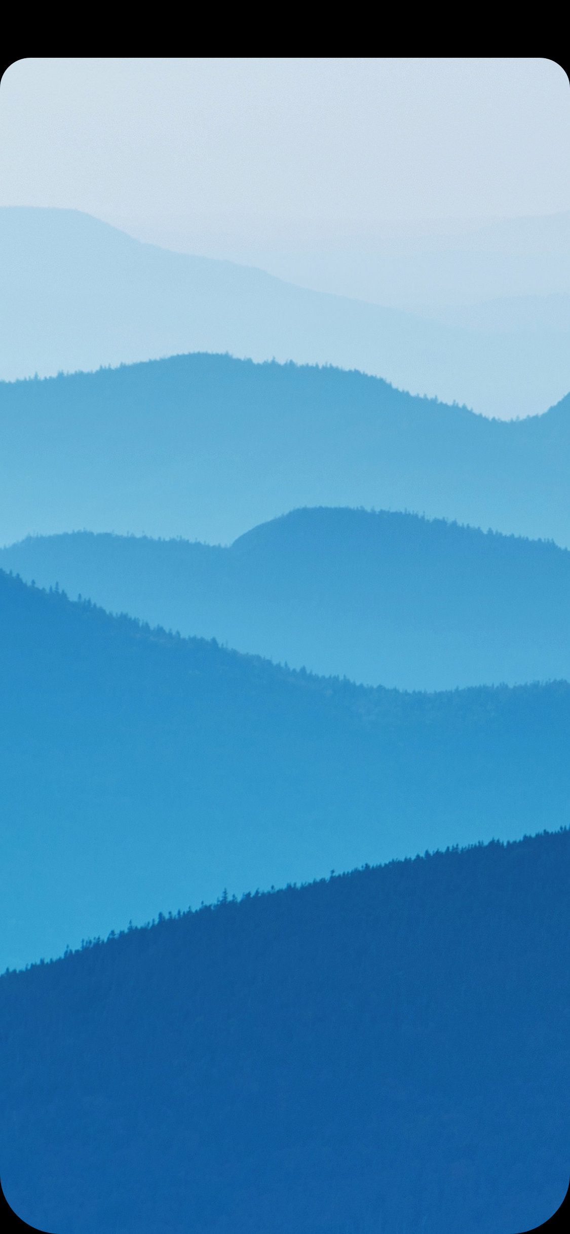 Montagne minimaliste sfumature blu, 1125x2436 Full HD Verticale, iPhone Plus