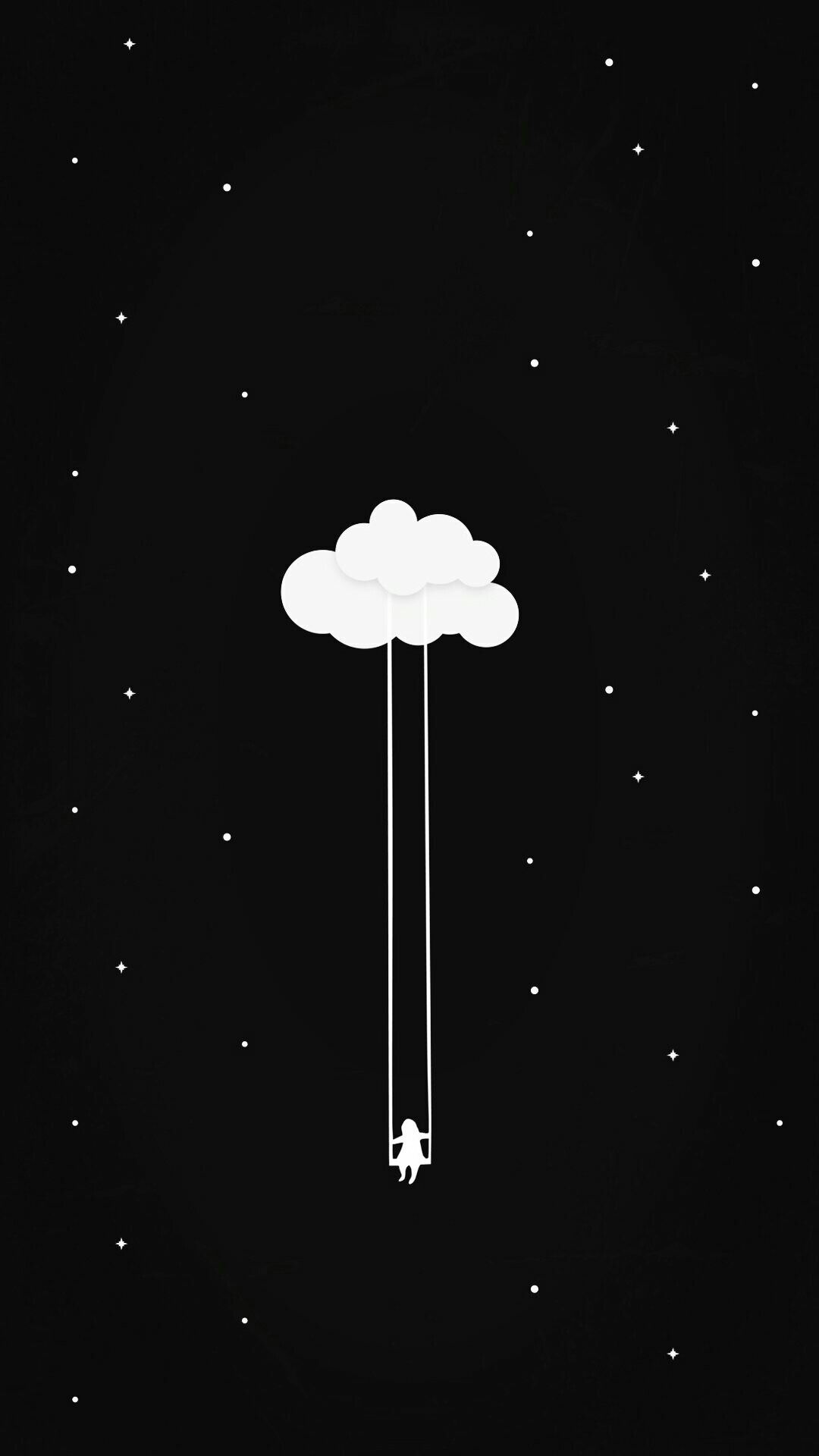 nuvola altalena minimal notte, 1080x1920 Verticale, iPhone Plus