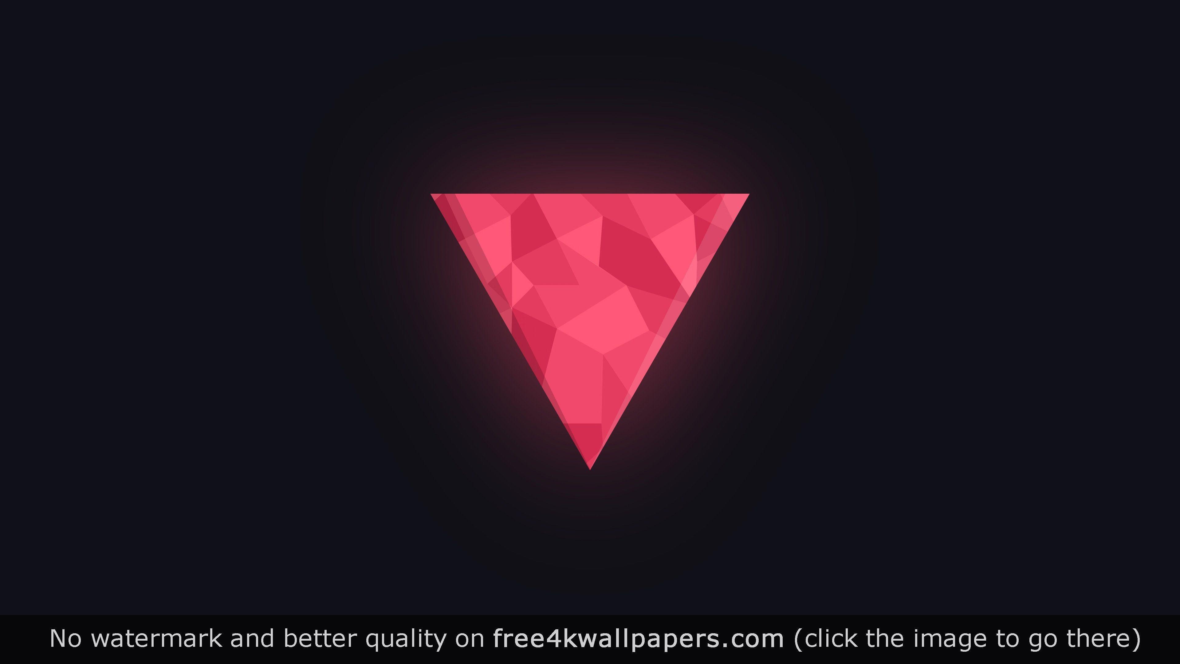 Triangolo rosa geometrico scuro, 3840x2160 4K, PC Desktop