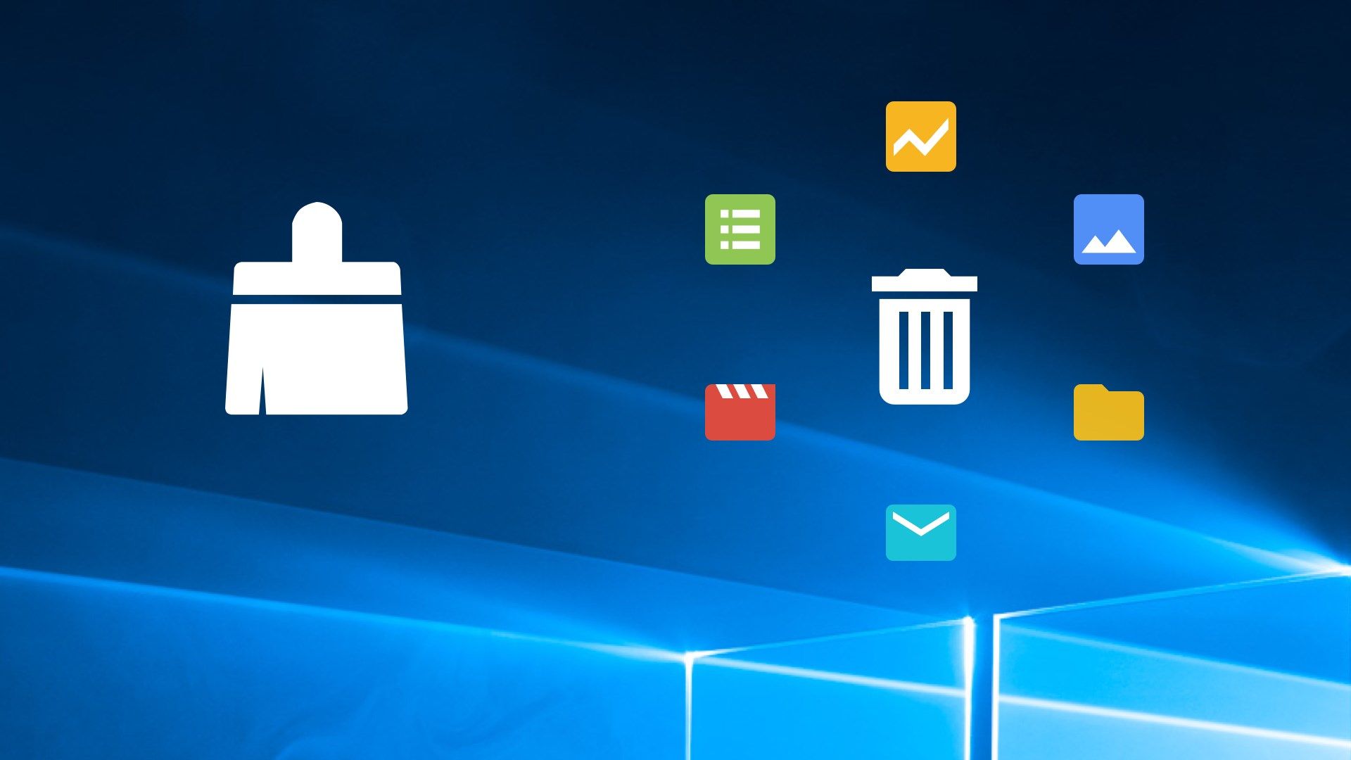 Icone pulizia PC Windows, 1920x1080 Full HD, Desktop