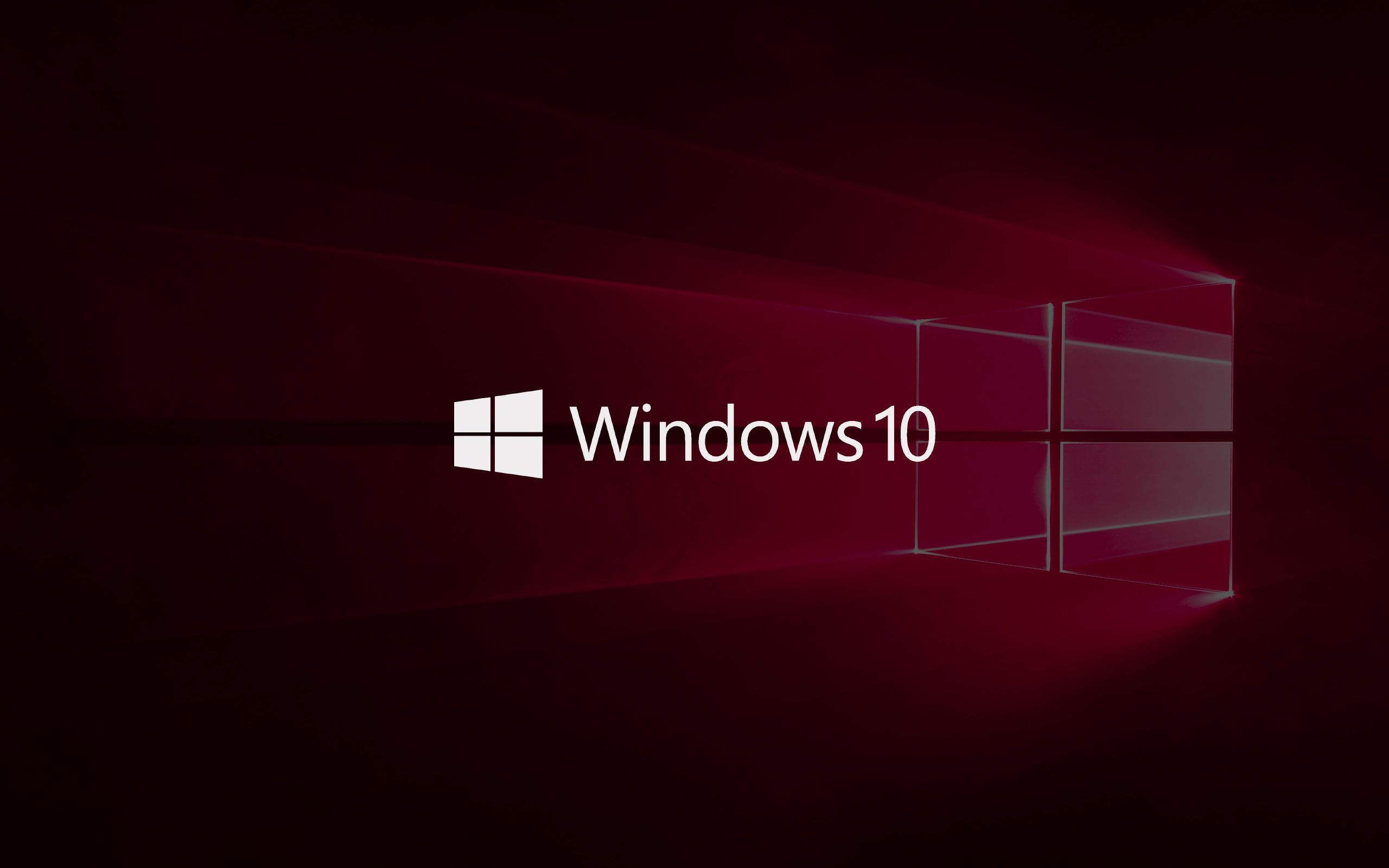 Logo Windows 10 rosso, sistema operativo Microsoft, 2560x1600 2K+, Monitor Gaming