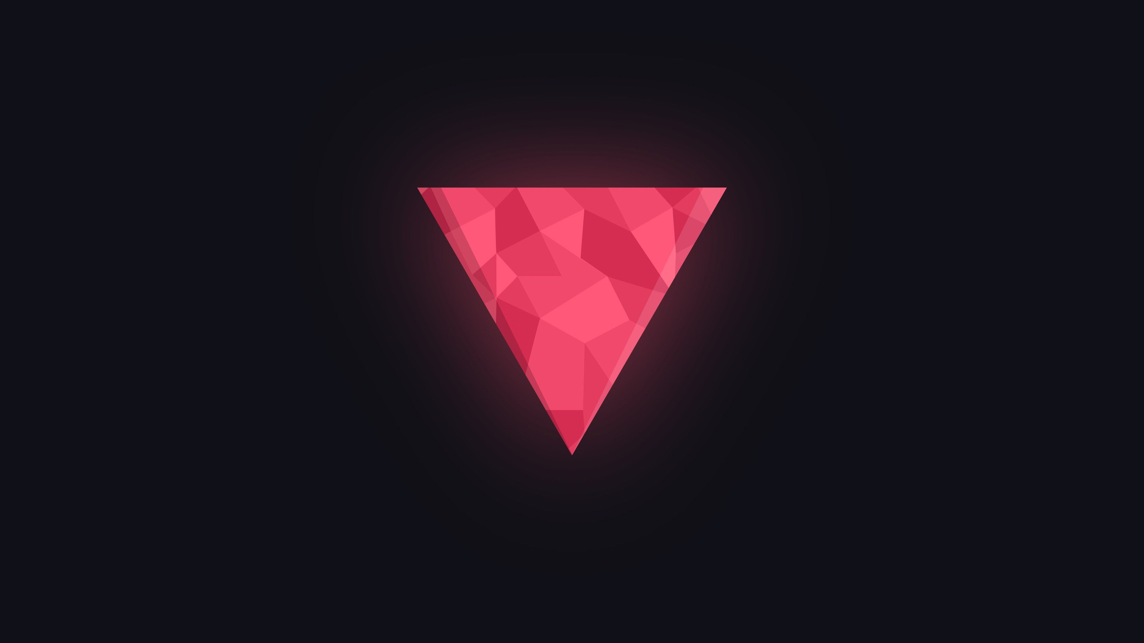 Triangolo rosa geometrico sfondo nero, 3840x2160 4K Ultra HD, Monitor 4K