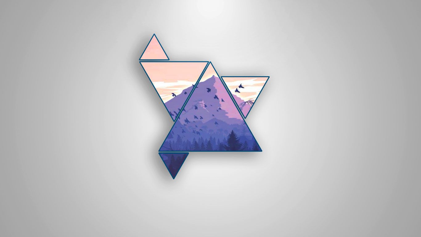 Triangoli geometrici con paesaggio montano, 1366x768 HD, Desktop