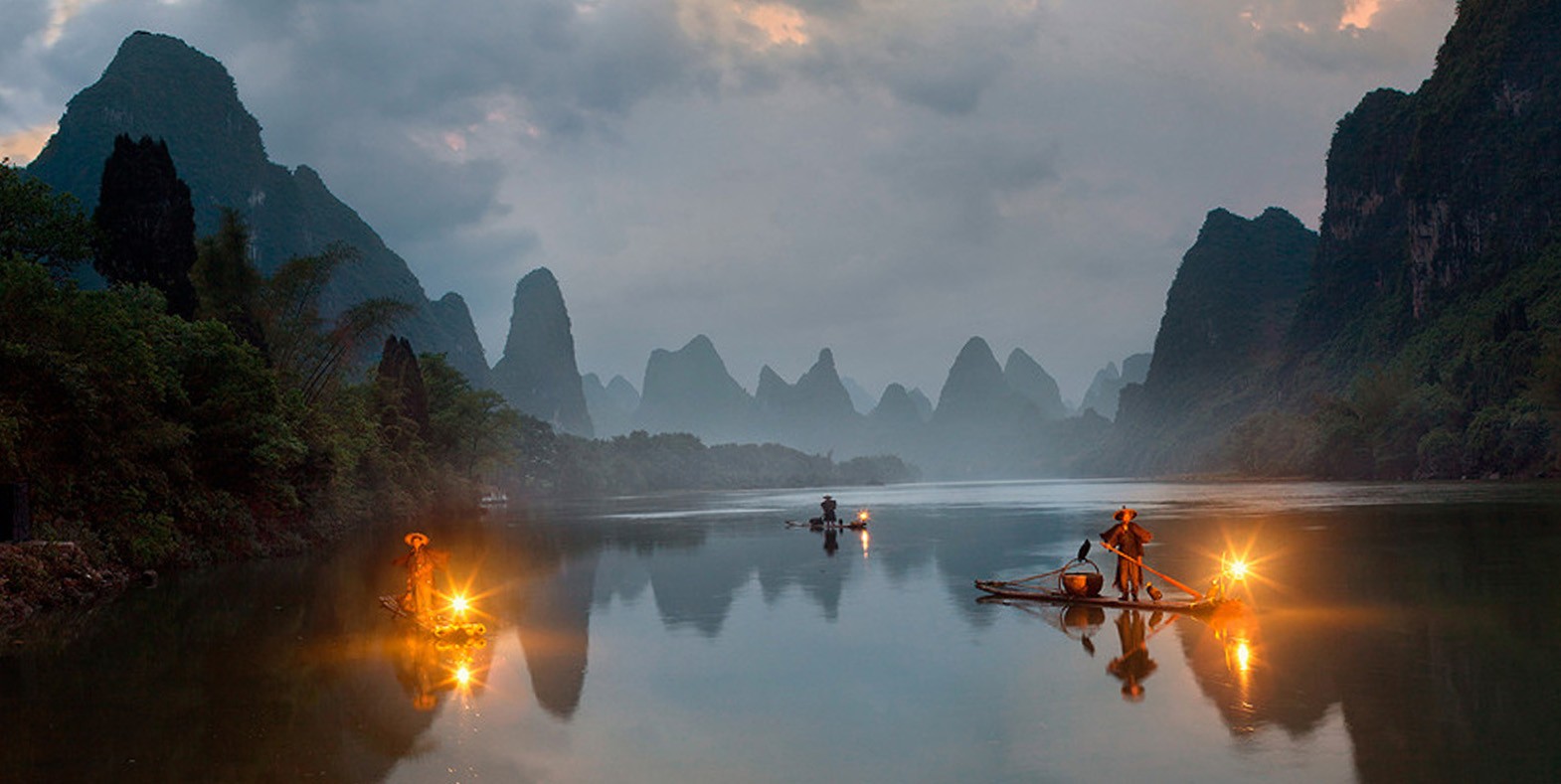 Fiume Li montagne Guilin, 1570x789 HD, Desktop
