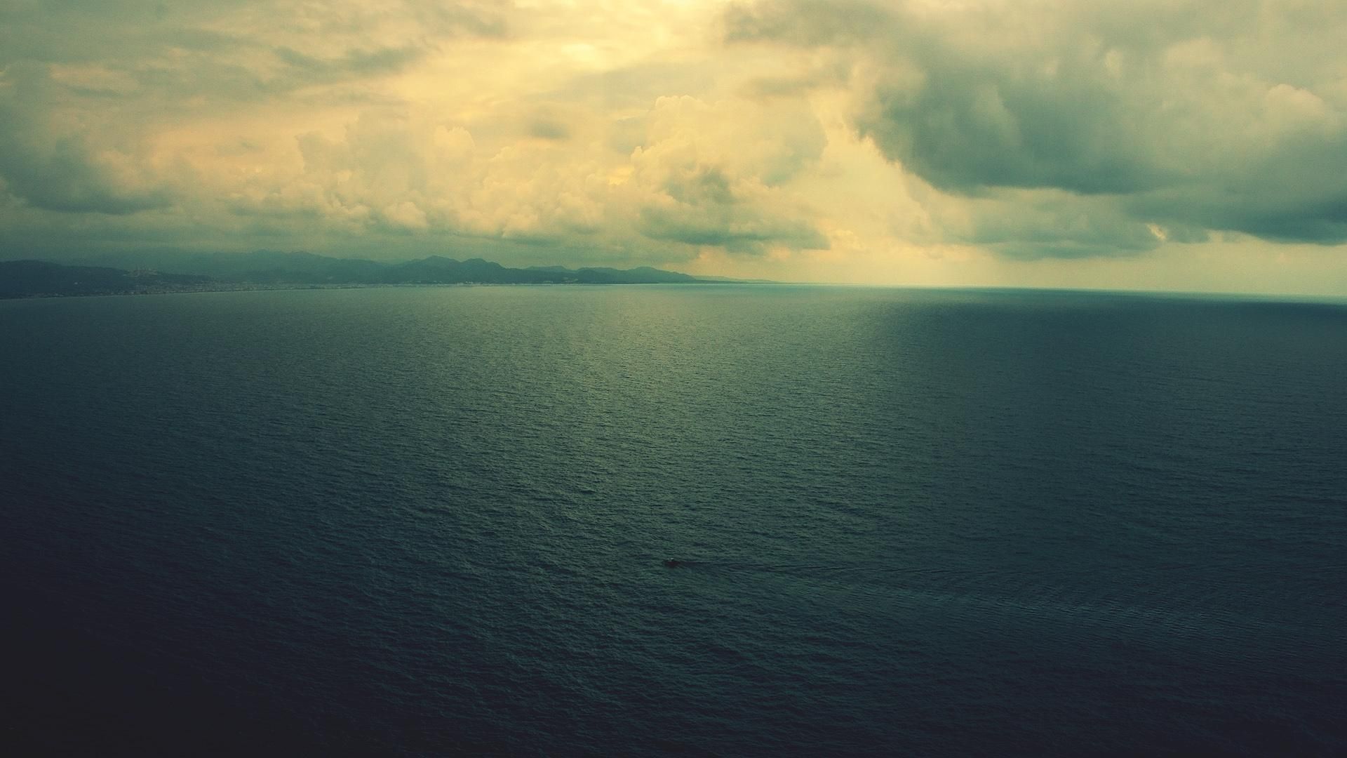 Mare e cielo nuvoloso, 1920x1080 Full HD, PC Desktop
