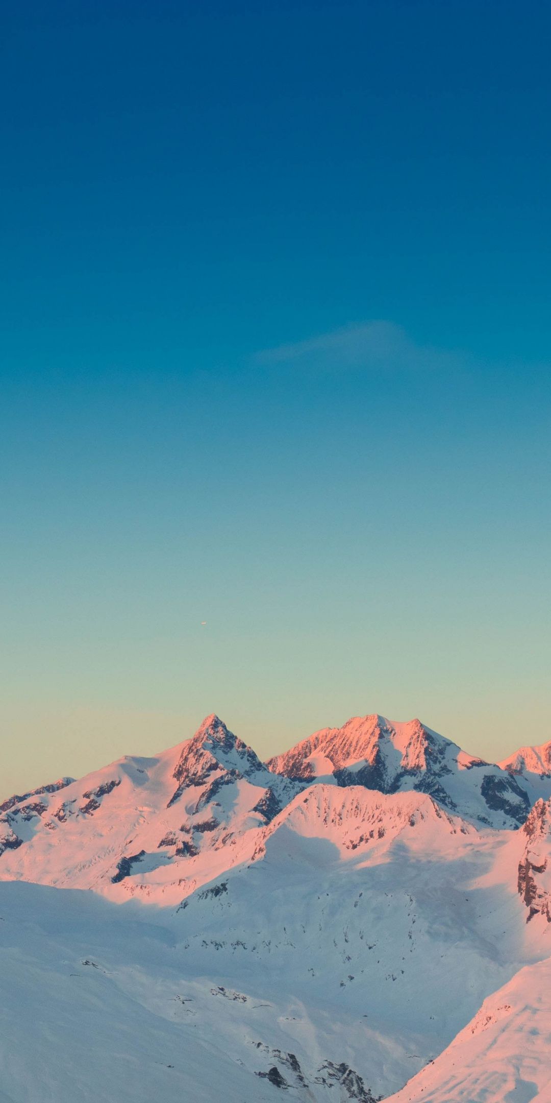 Montagne innevate al tramonto, 1080x2160 Verticale, Telefono