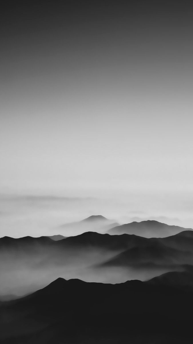 Montagne nella nebbia bianco e nero, 675x1200 Full HD Verticale, iPhone Air