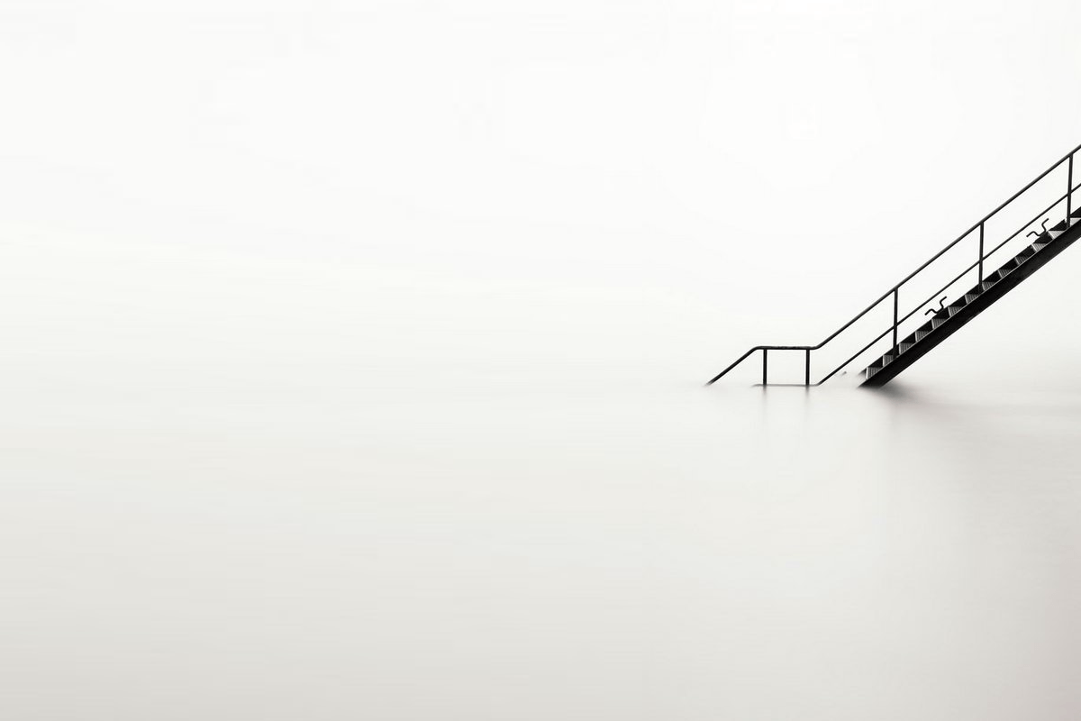 Scala nera minimalista bianco, 1200x800 HD, Desktop