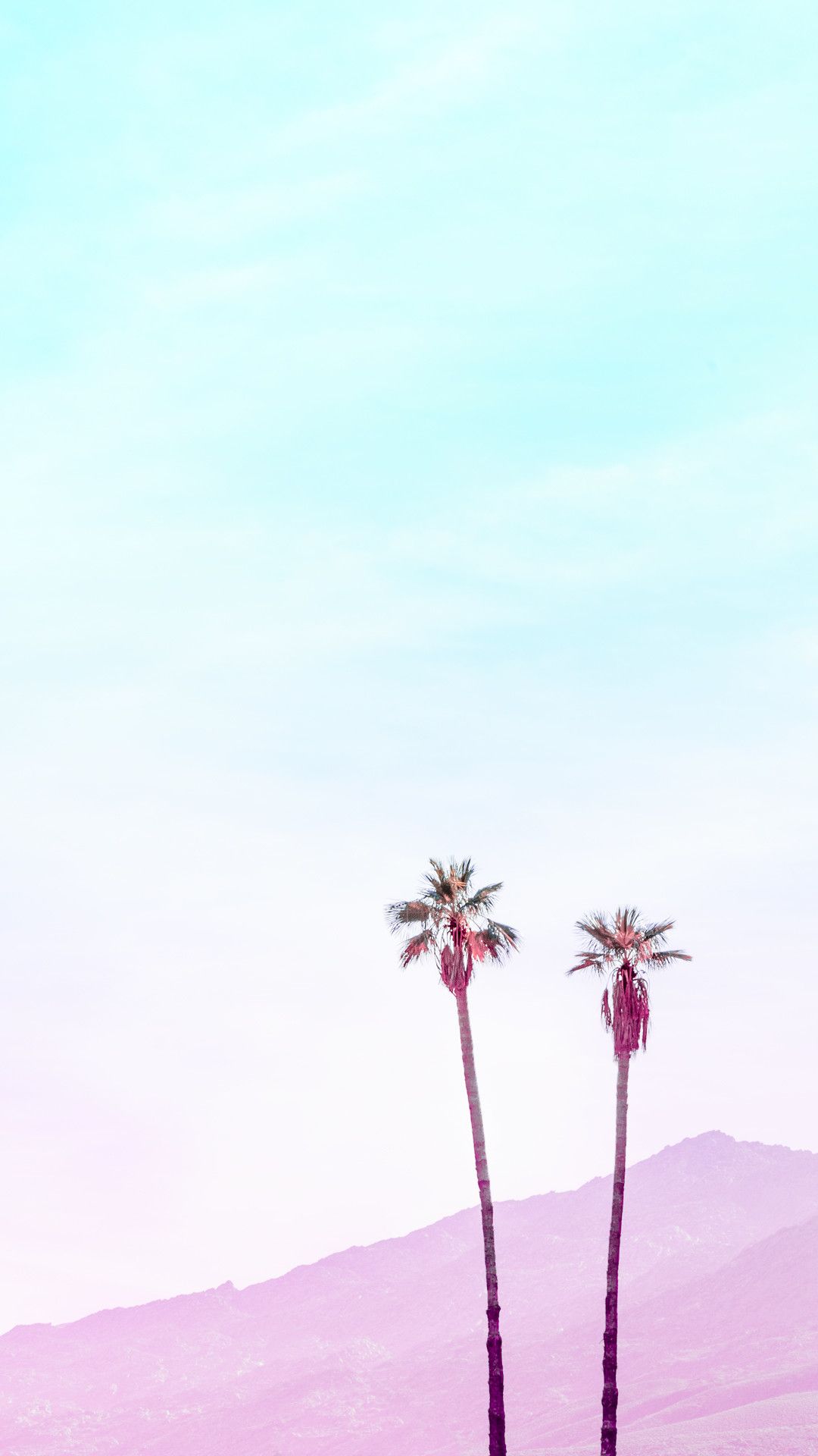 Palme minimaliste cielo pastello, 1080x1920 Full HD Verticale, iPhone Air