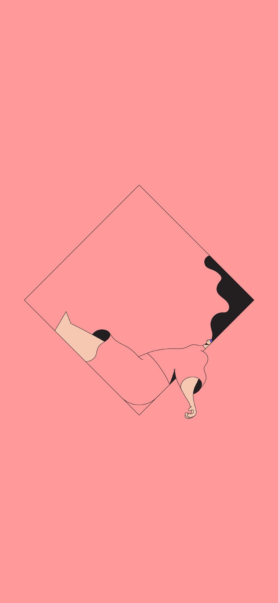 donna astratta minimalista rosa, 1125x2436 Full HD Verticale, iPhone Plus