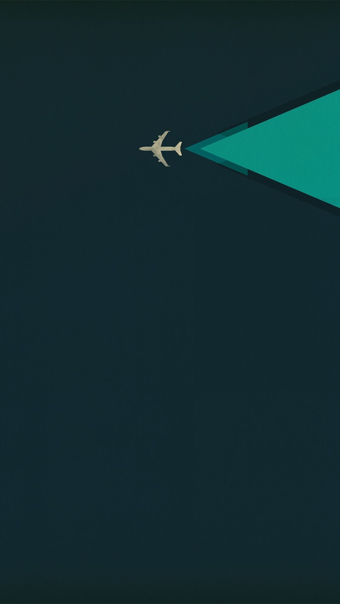 Aereo minimalista scia verde, 1080x1920 Full HD Verticale, iPhone Pro
