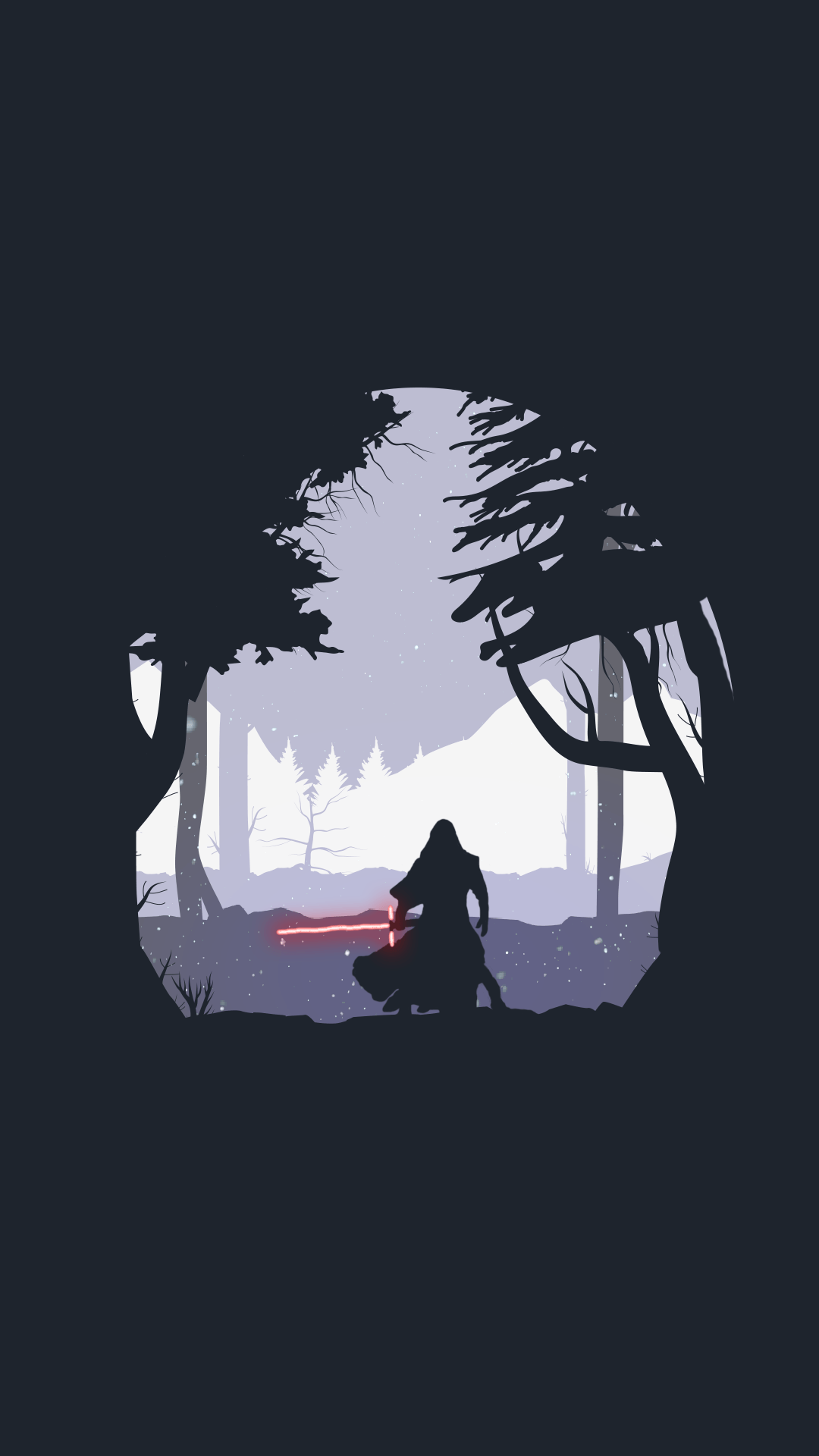 Silhouette Sith spada laser rossa, 1080x1920 Verticale, Samsung Galaxy